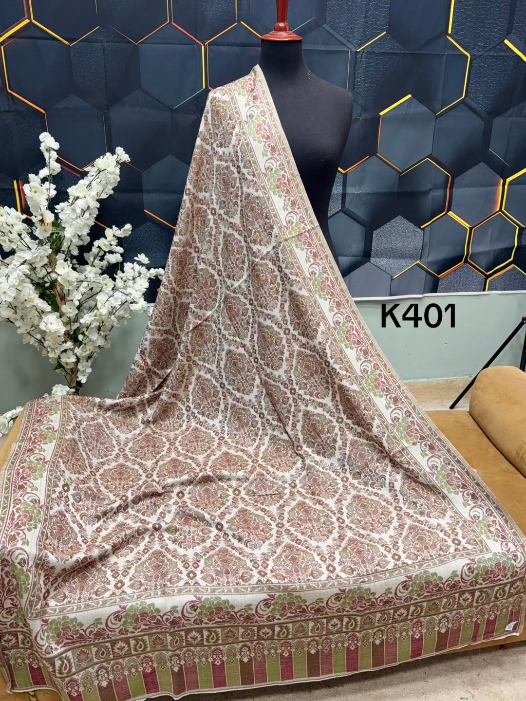 Pashmina Wool Kani Shawl in Full Size Multi Color | K401
