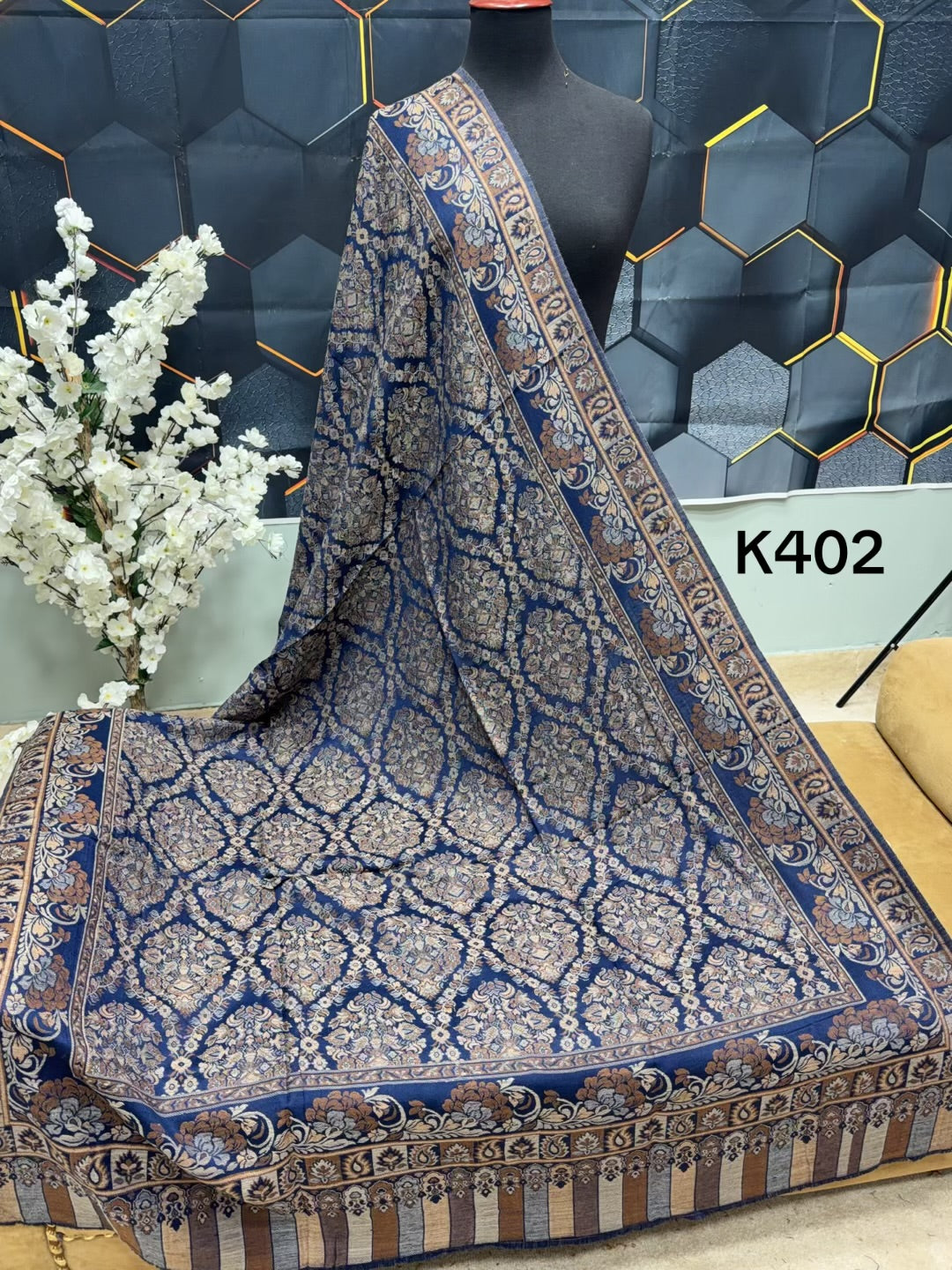 Pashmina Wool Kani Shawl in Full Size Multi Color | K402