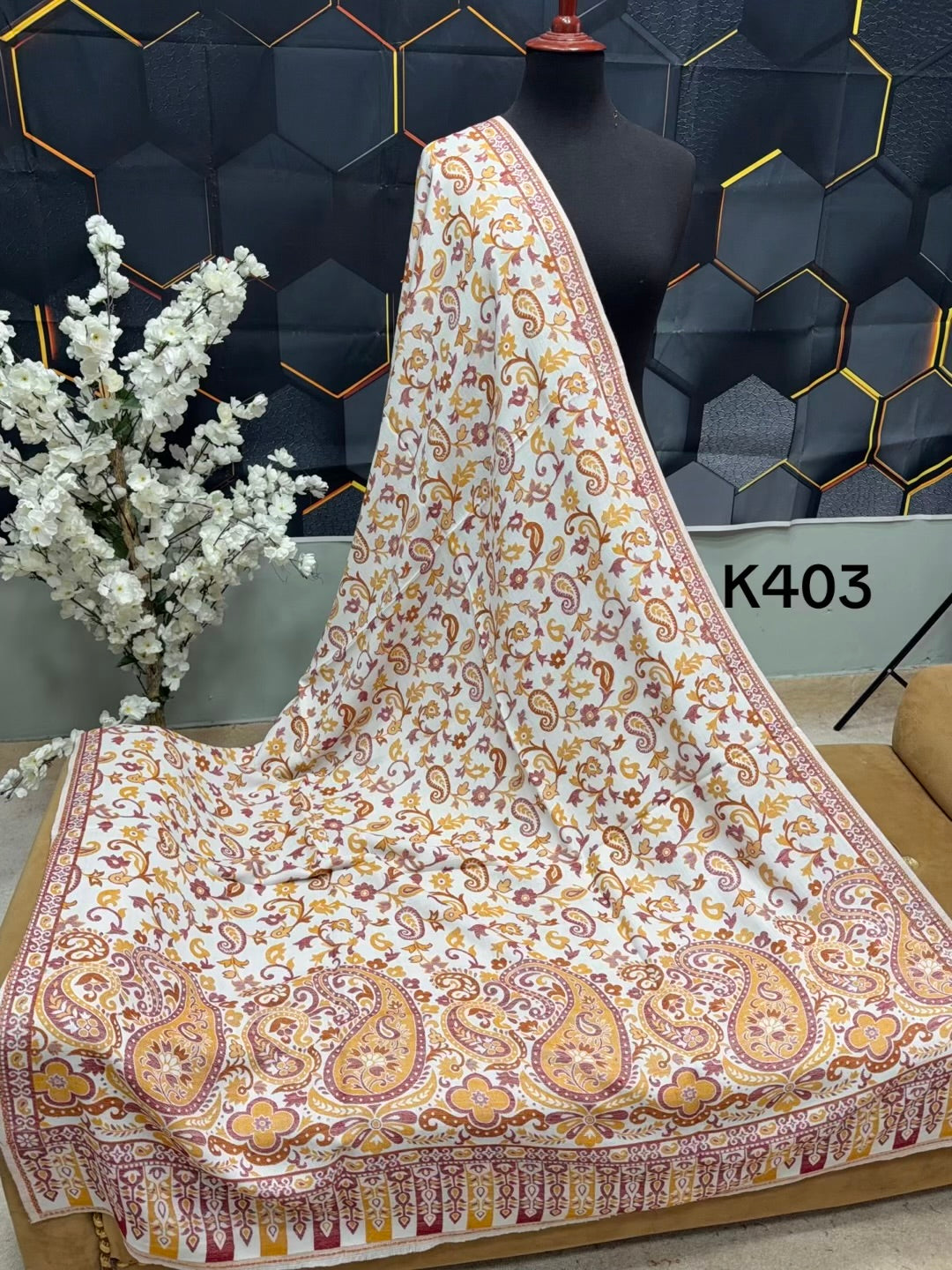Pashmina Wool Kani Shawl in Full Size Multi Color | K403