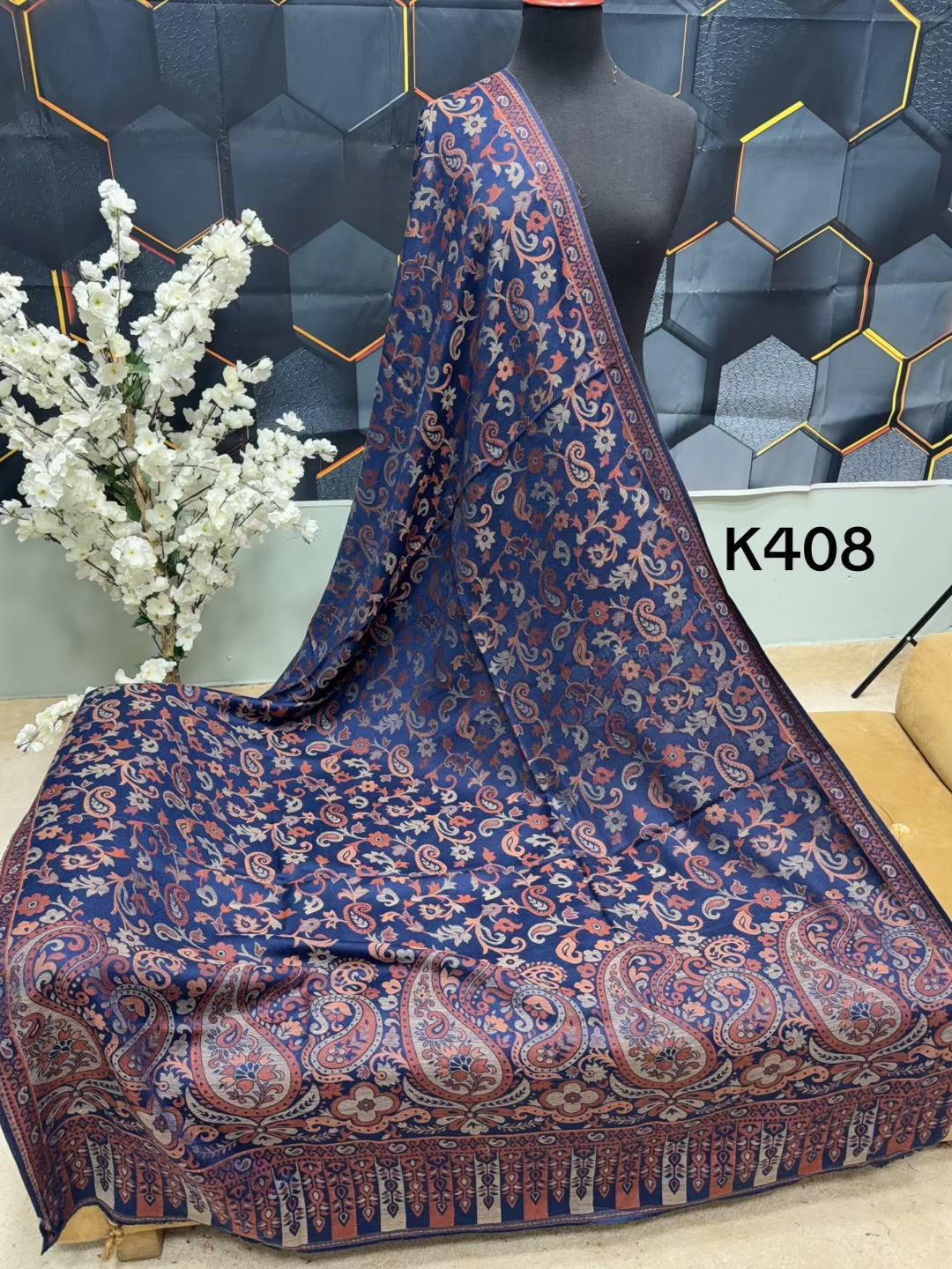 Pashmina Wool Kani Shawl in Full Size Multi Color | K408