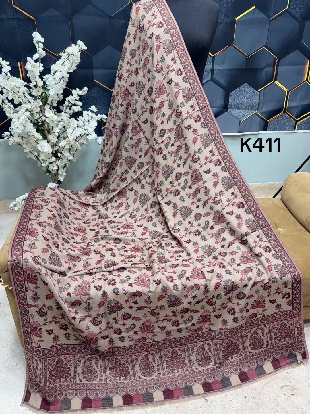 Pashmina Wool Kani Shawl in Full Size Multi Color | K411