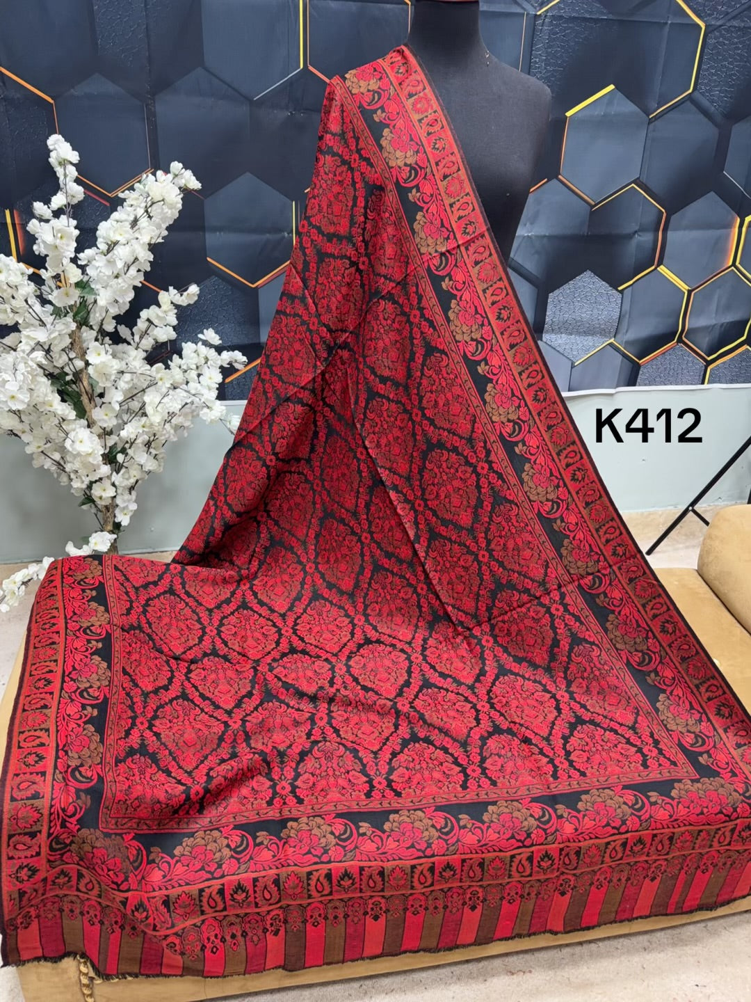 Pashmina Wool Kani Shawl in Full Size Multi Color | K412