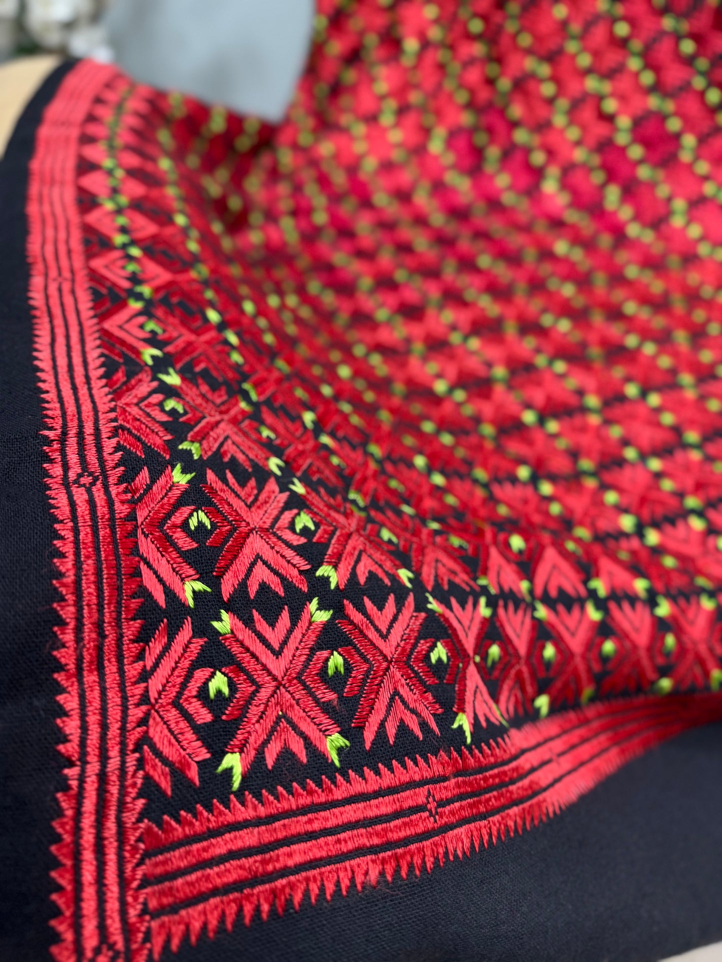 Phulkari Full Size Shawl | Handmade Khaddar Jaal Bagh Winter Shawl Perfect Gift