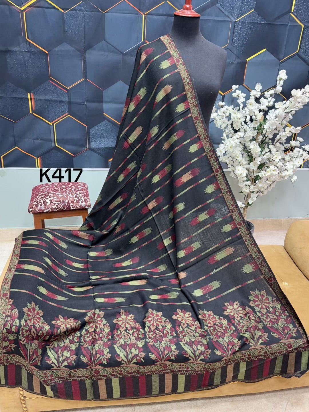 Pashmina Wool Kani Shawl in Full Size Multi Color | K417
