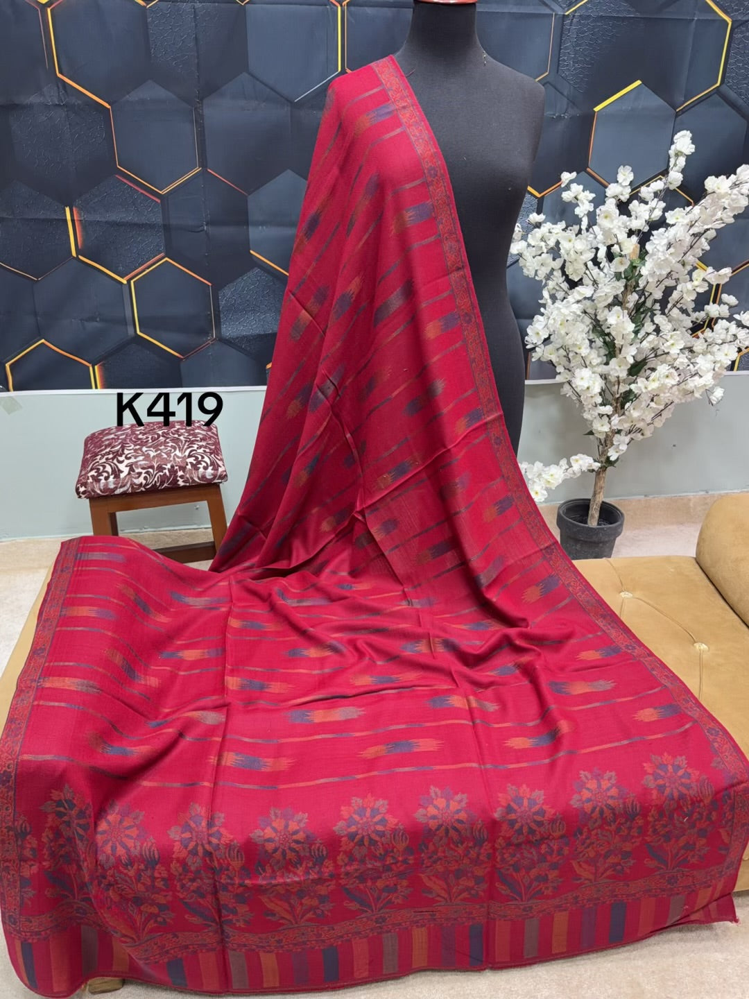 Pashmina Wool Kani Shawl in Full Size Multi Color | K419