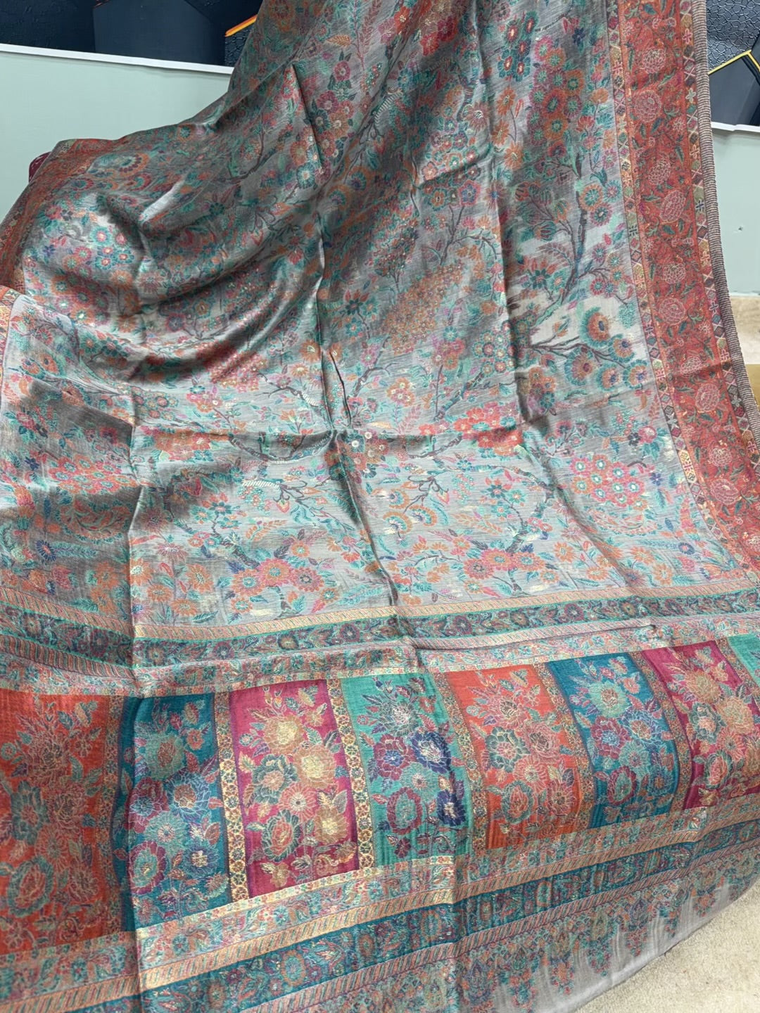 Luxury Kani Silk Shawl, Wedding Wrap Perfect Gift Made in Kashmir