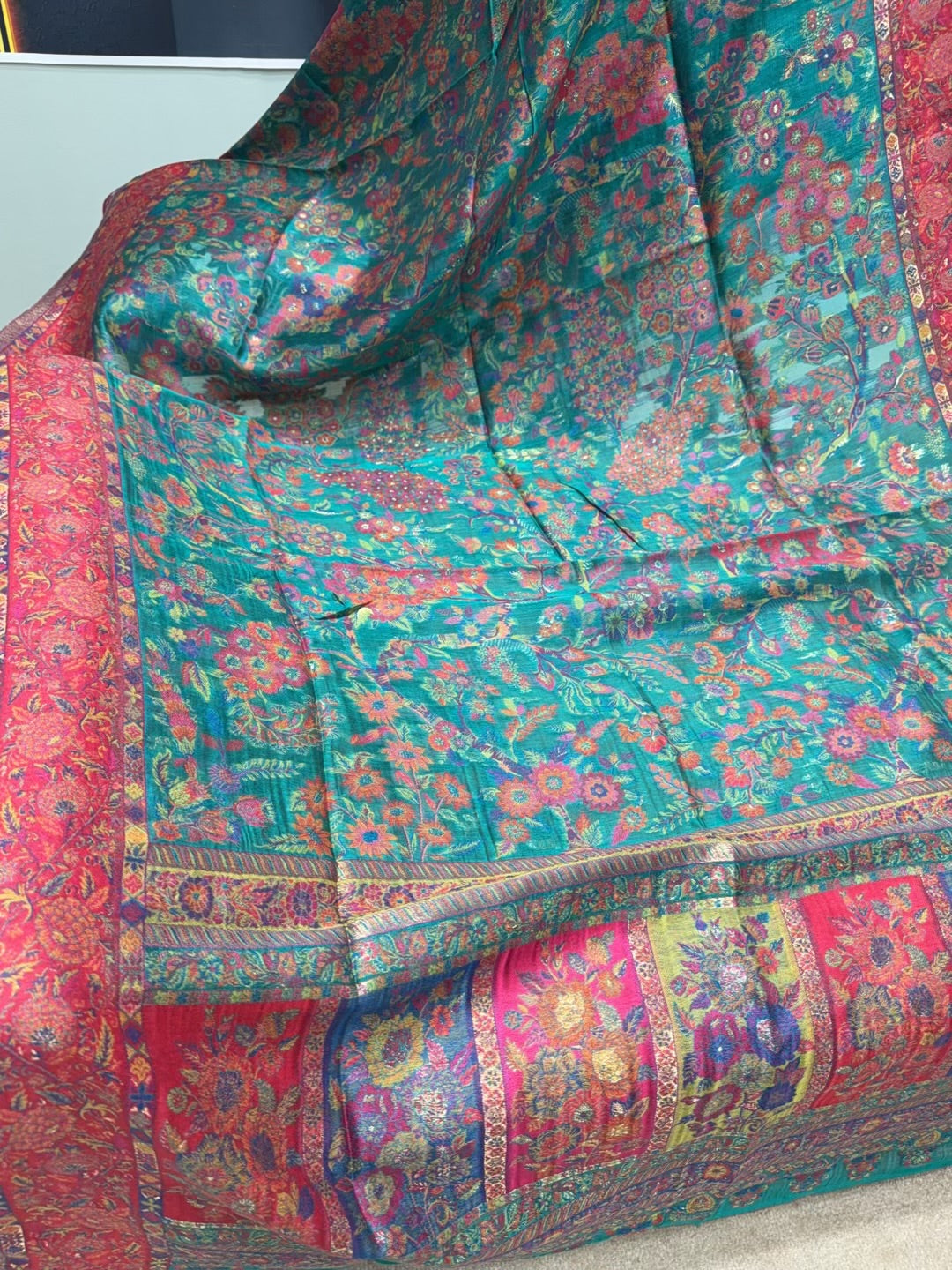 Luxury Kani Silk Shawl, Wedding Wrap Perfect Gift Made in Kashmir