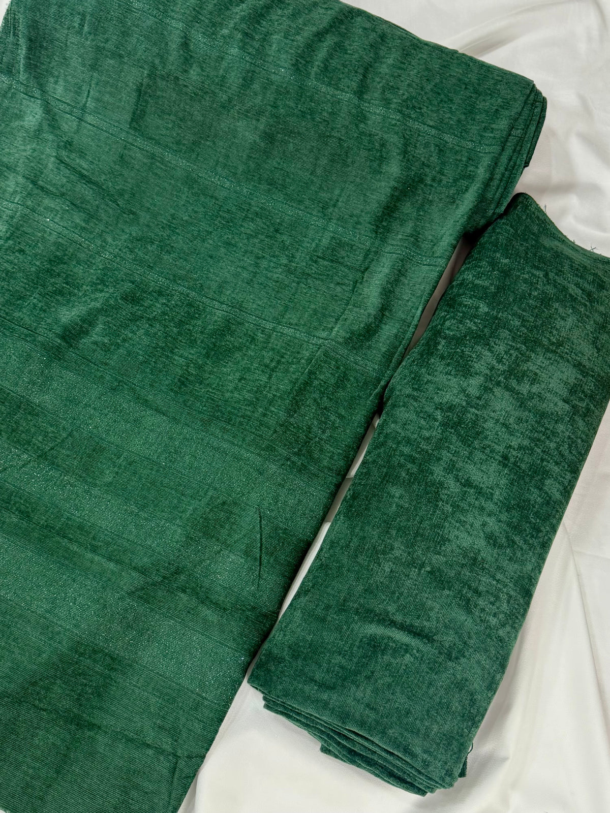 Allover Marina Khaddi Made Velvet Lining Suit | 3 Piece Suit With Shawl Perfect Gift | Dark Green