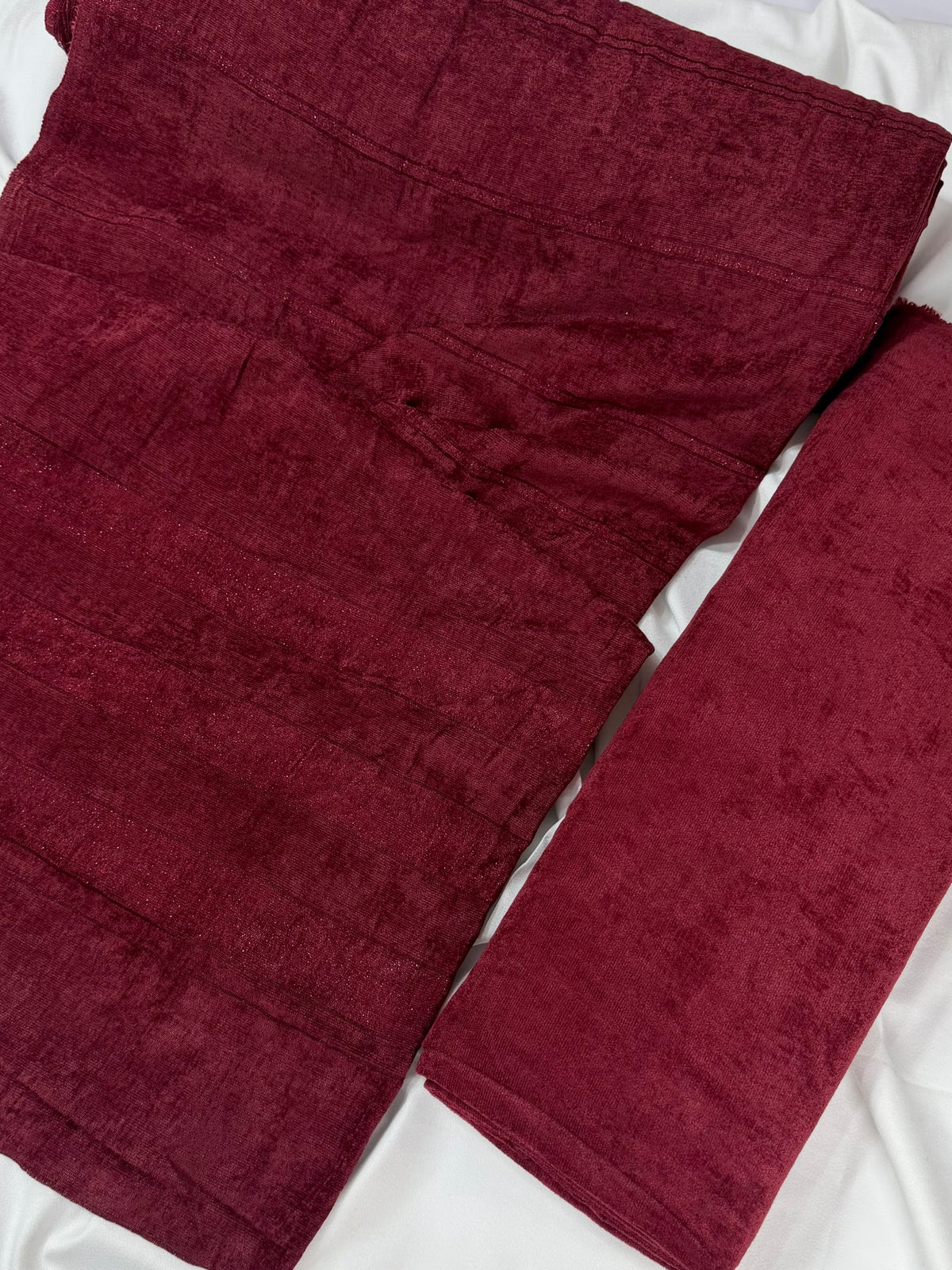Allover Marina Khaddi Made Velvet Lining Suit | 3 Piece Suit With Shawl Perfect Gift | Maroon