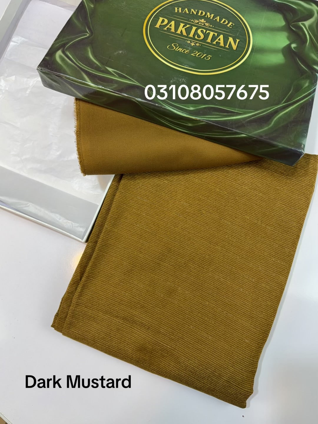 Marina Khaddi Made Velvet Lining Suit | 2 Piece 5 Meters Suit Perfect Gift | Dark Mehndi