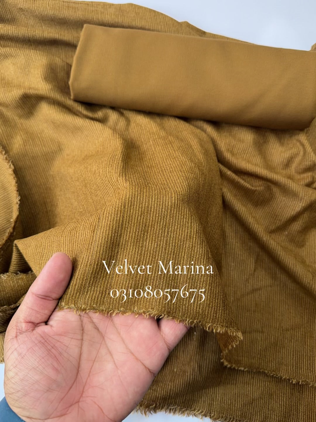 Marina Khaddi Made Velvet Lining Suit | 2 Piece 5 Meters Suit Perfect Gift | Dark Mustard