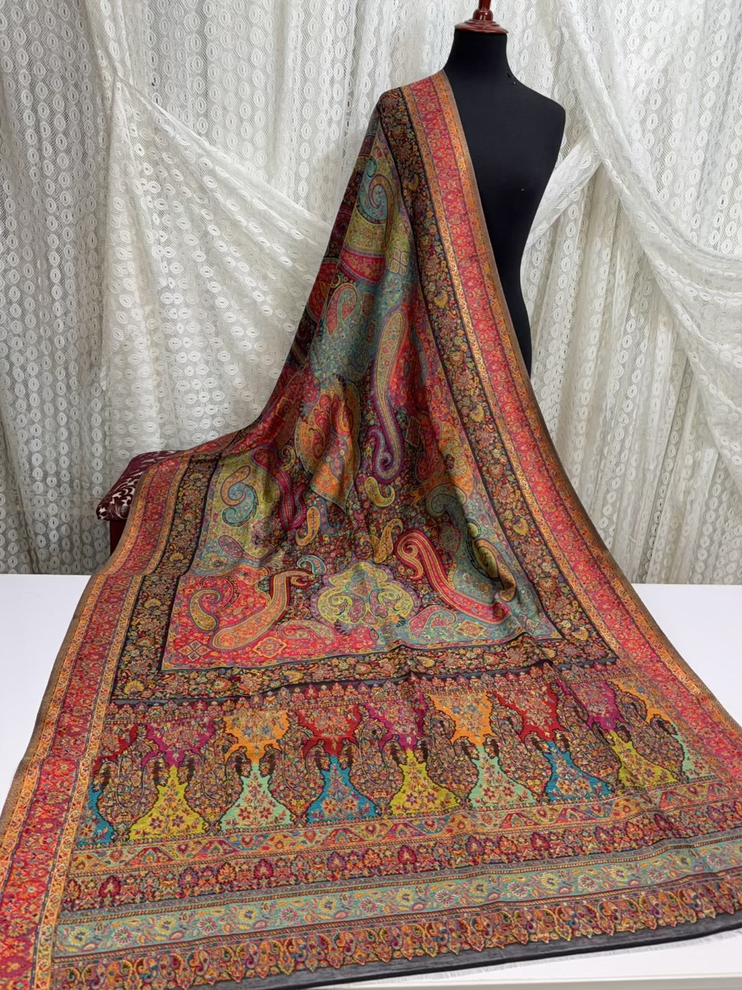 Luxury Kani Silk Shawl, Wedding Wrap Perfect Gift Made in Kashmir
