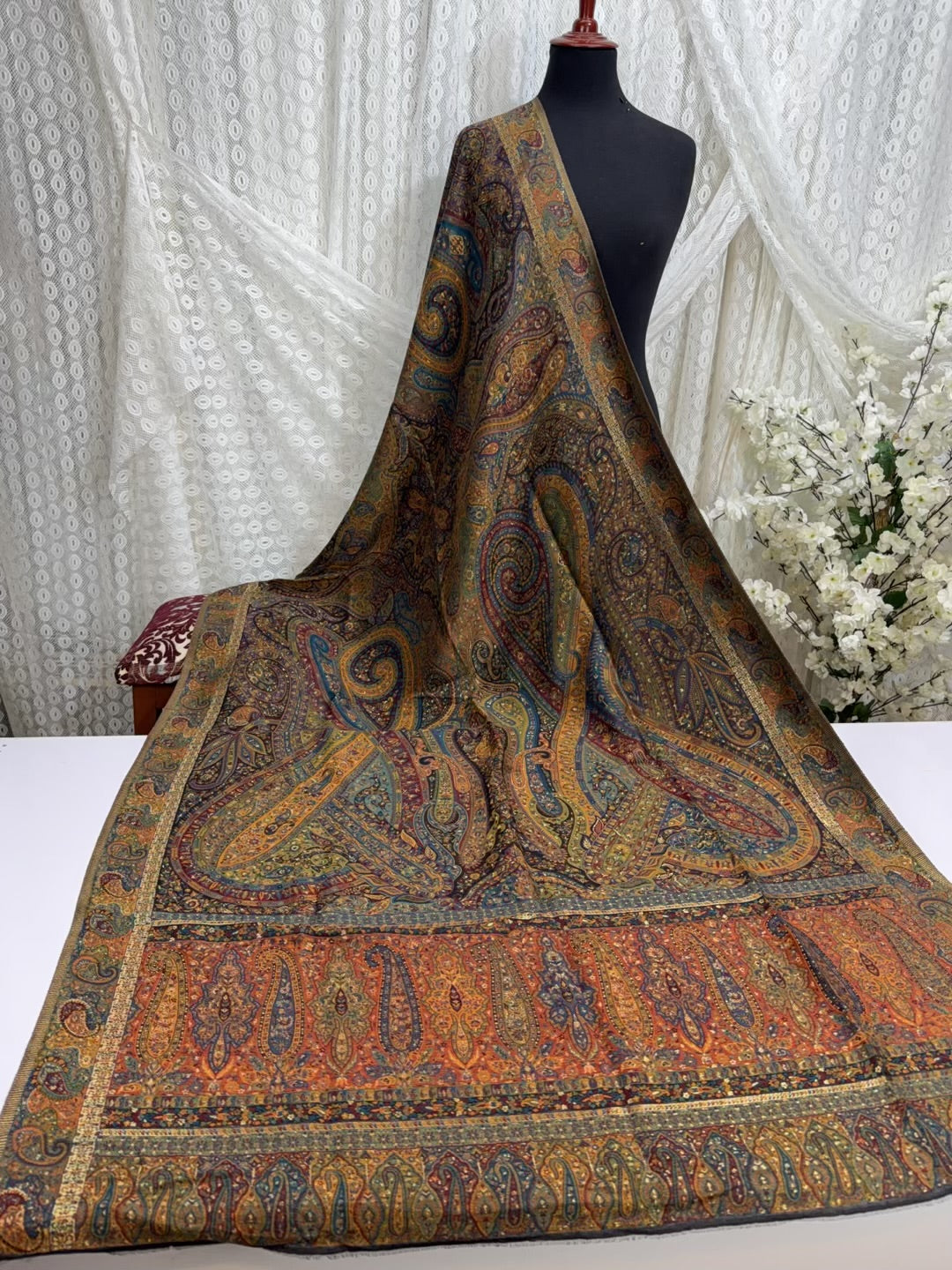 Luxury Kani Silk Shawl, Wedding Wrap Perfect Gift Made in Kashmir