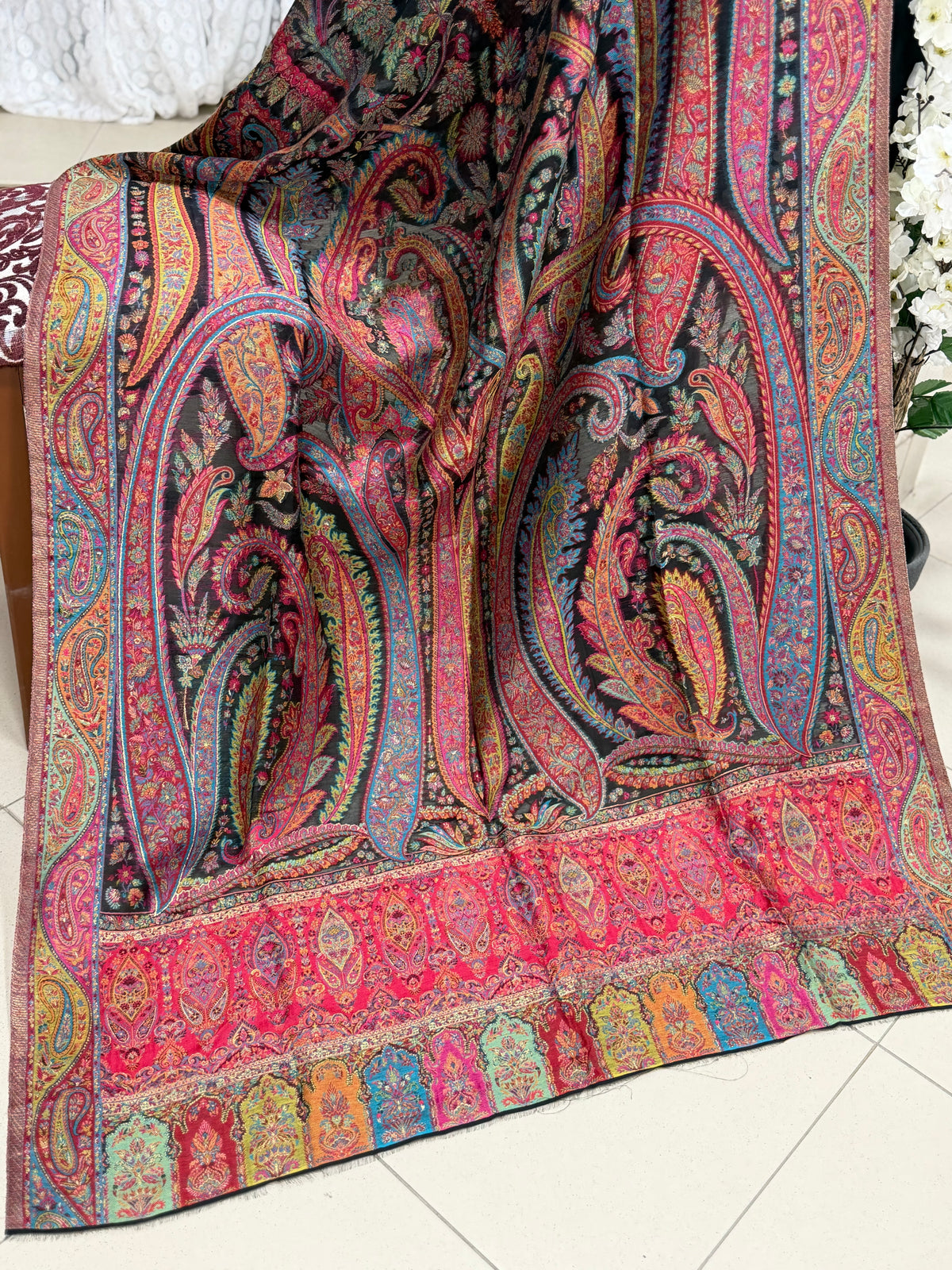 Luxury Kani Silk Shawl, Wedding Wrap Perfect Gift Made in Kashmir | KS212