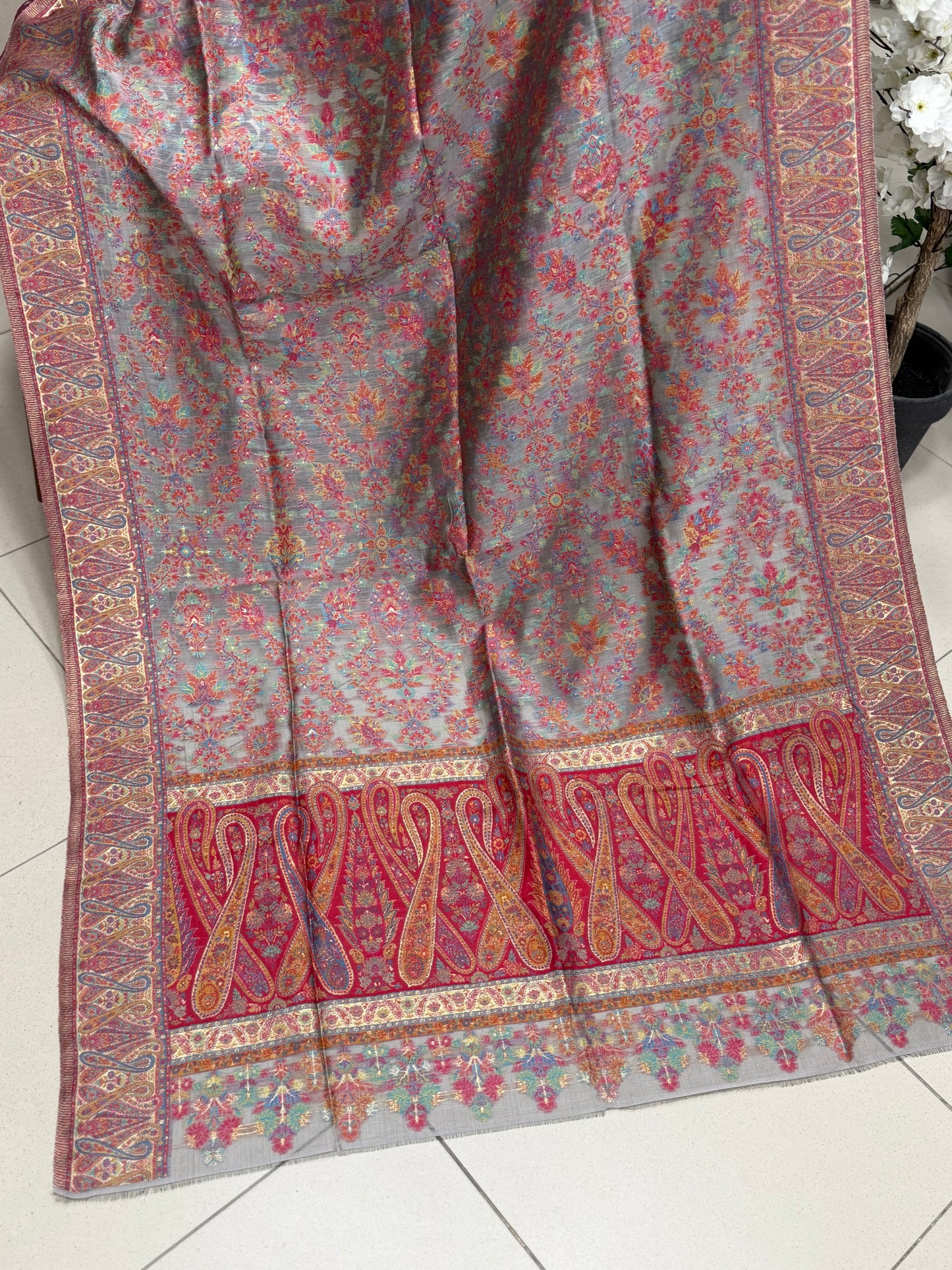 Luxury Kani Silk Shawl, Wedding Wrap Perfect Gift Made in Kashmir