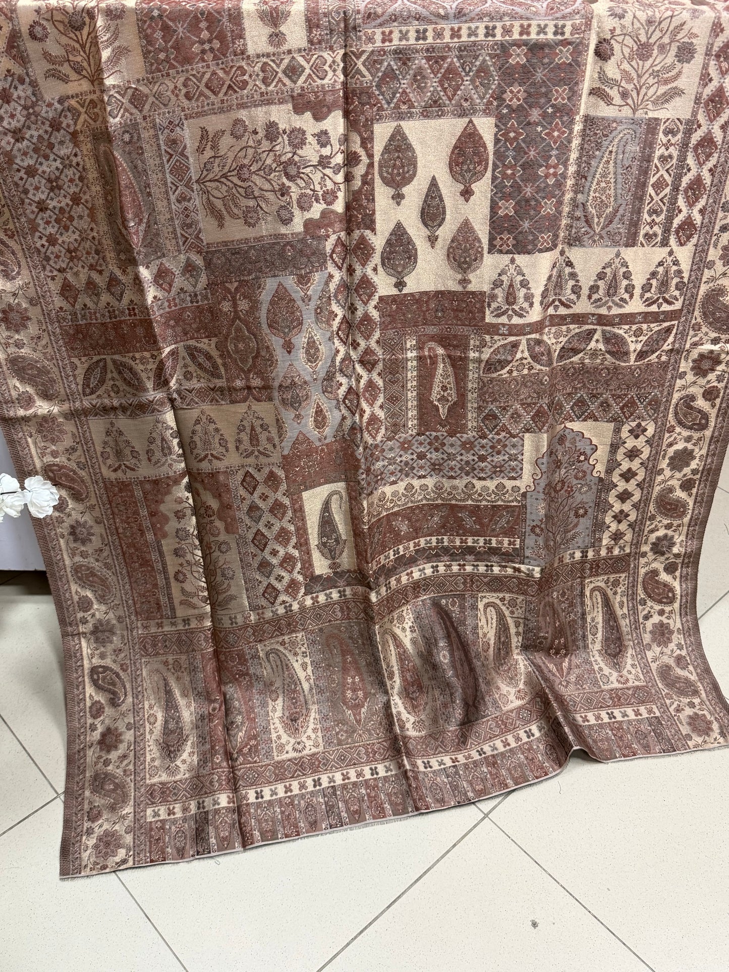 Moonlight Kani Silk Shawl, Wedding Wrap Perfect Gift Made in Kashmir