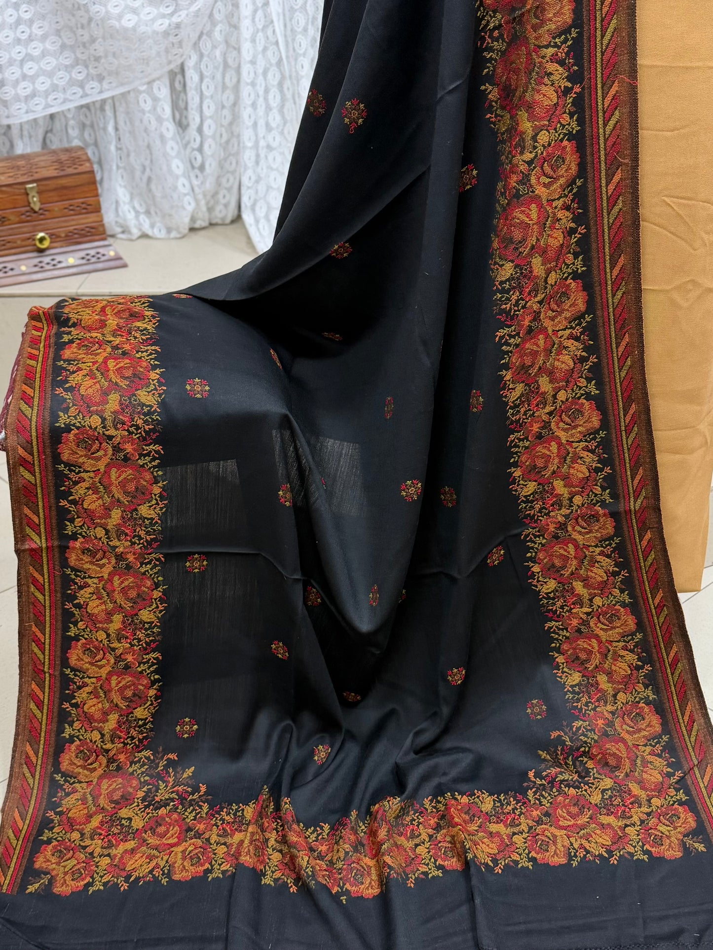3 Piece Kani Shawl Suit | Plain Marina Suit With Kani Pashmina Shawl Perfect Gift