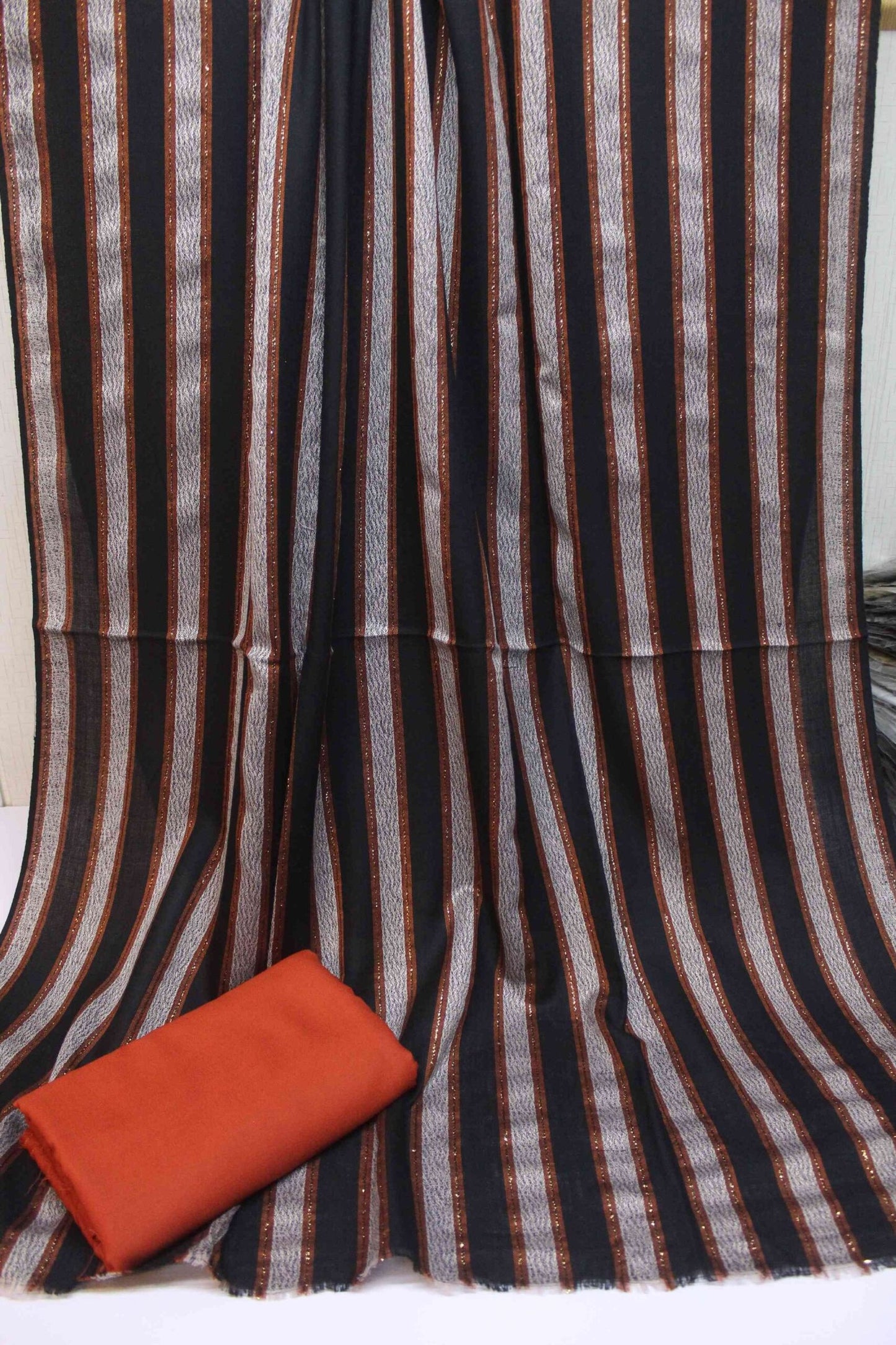 3 Piece Suit | Plain Marina Suit With Pashmina Lining Shawl Perfect Gift Great Price