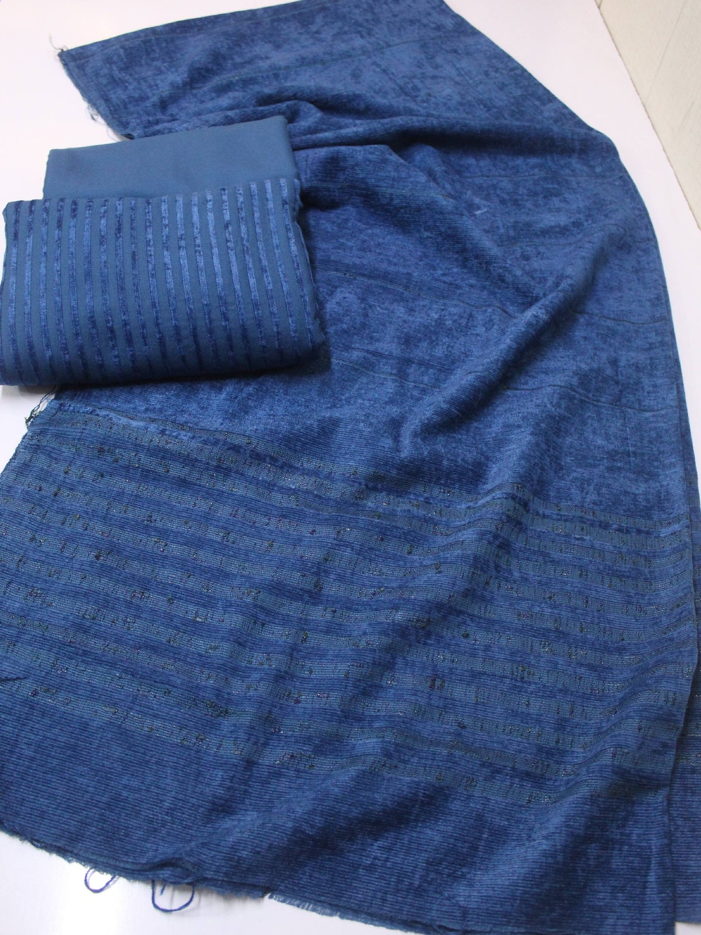 3 Piece Suit | Velvet Lining Marina Suit Allover With Shawl | New Arrival Beautiful Gift | Zinc