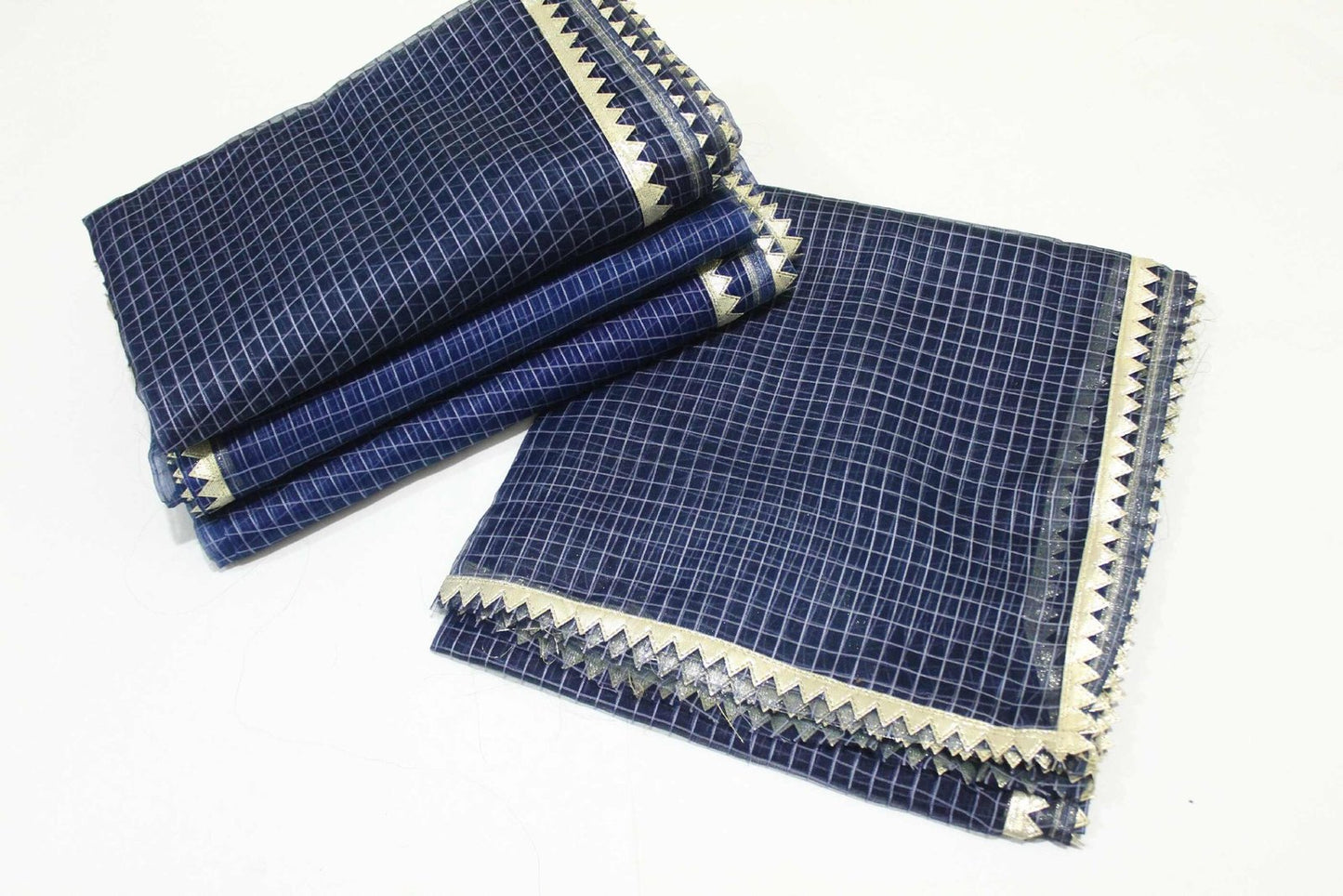 Organza Check Dupatta with Lace Details