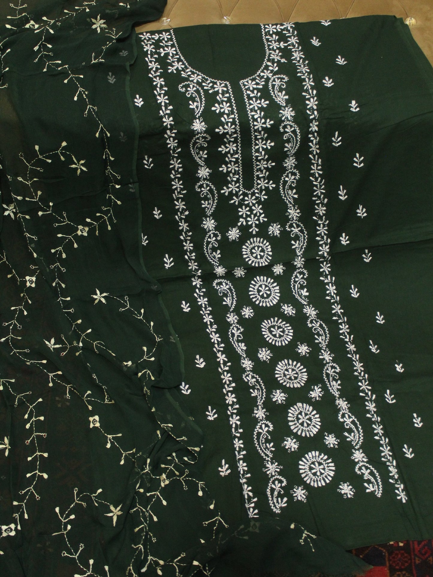 Handmade Suit 3 Piece Lawn Suit Chiffon Dupatta Gift For Her