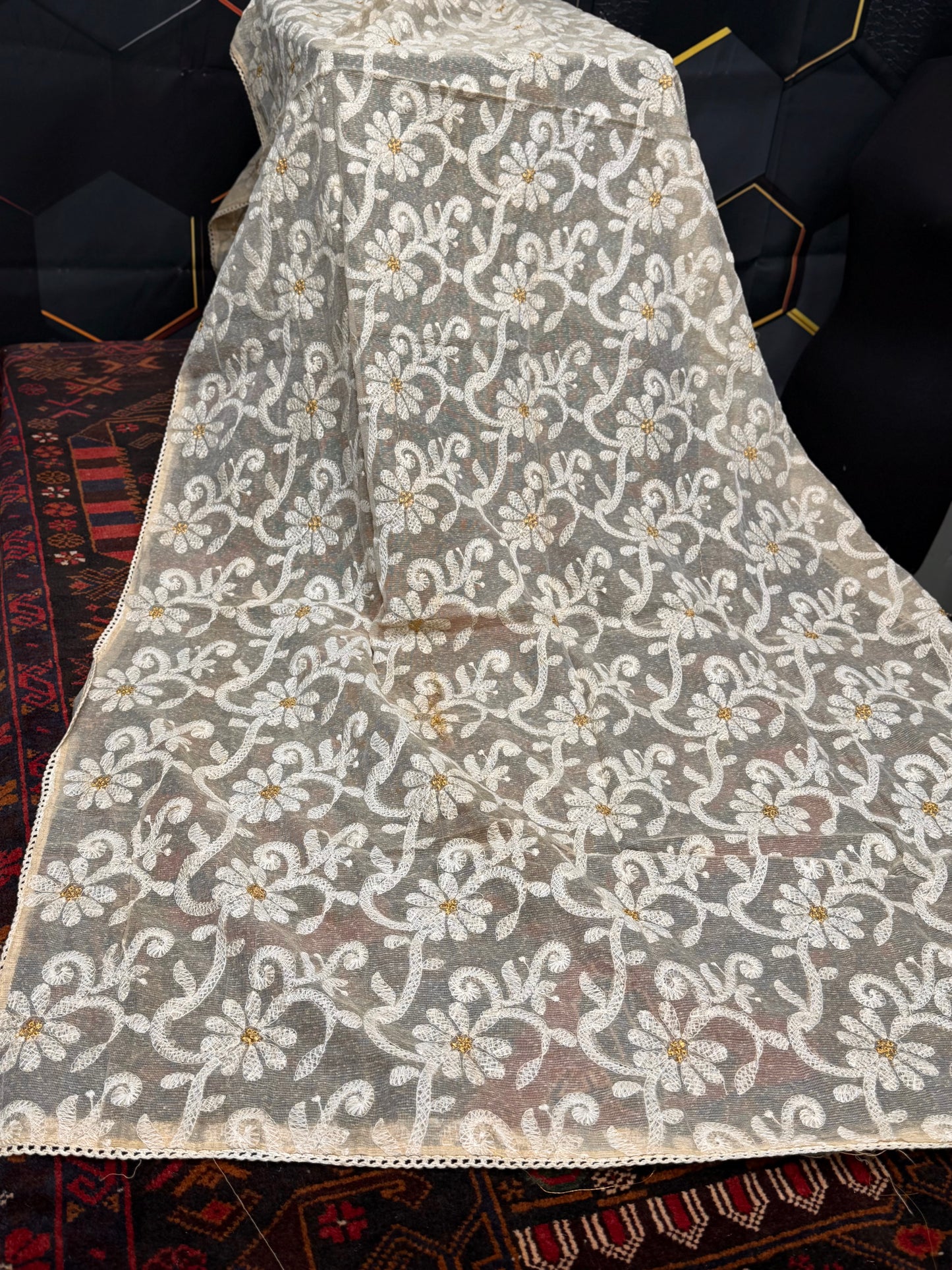 Masoori Embroidered Dupatta Chikankari Shadow Work | MS104