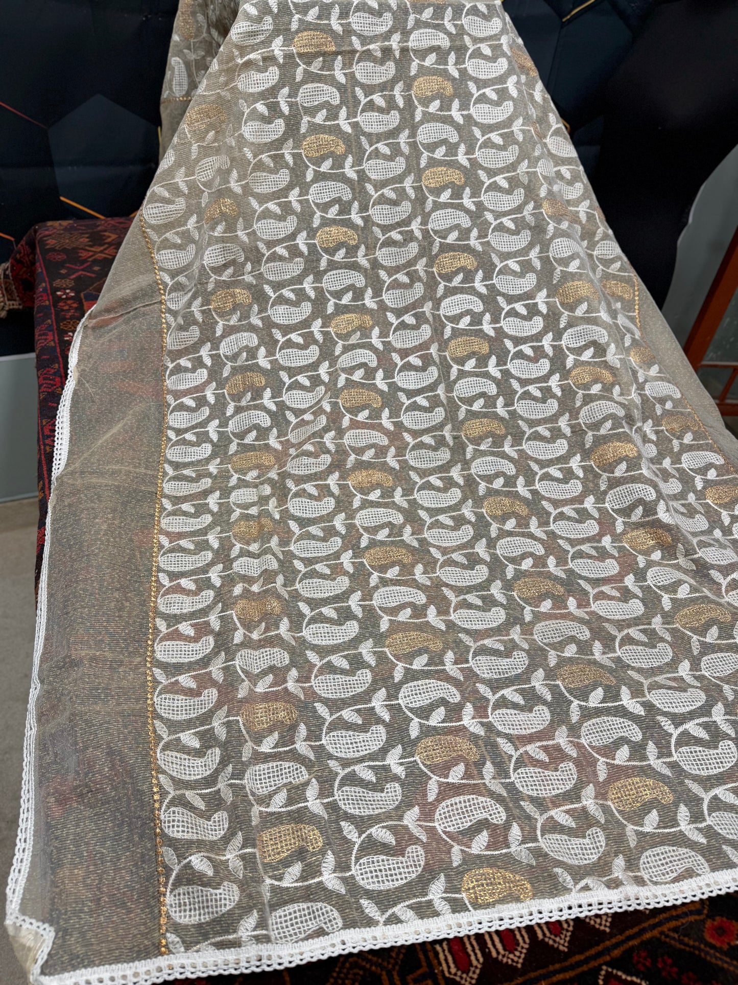 Masoori Embroidered Dupatta Chikankari Shadow Work | MS103