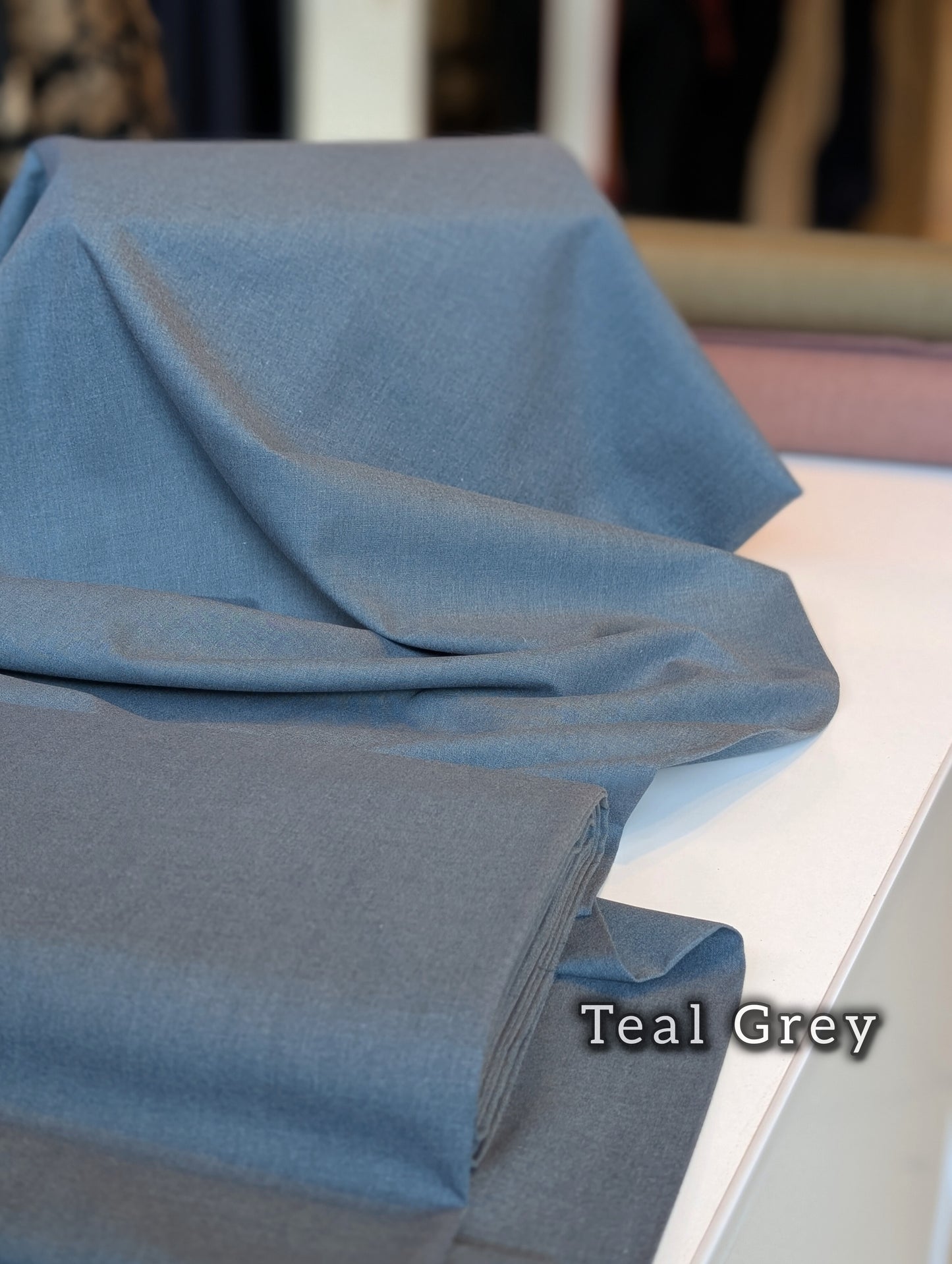 Gents Winter Suit - Wool - Premium Quality Plain Suit | Teal Grey