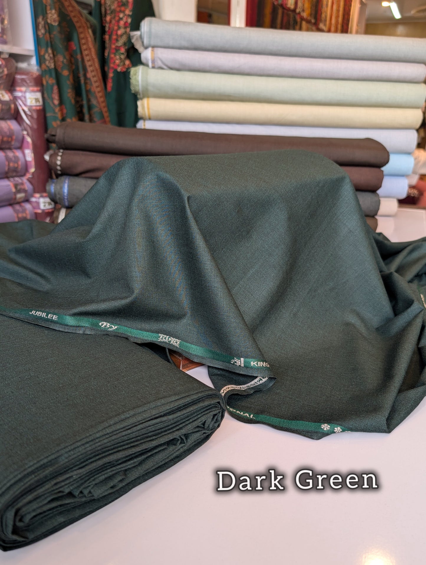 Gents Winter Suit - Wool - Premium Quality Plain Suit | Dark Green