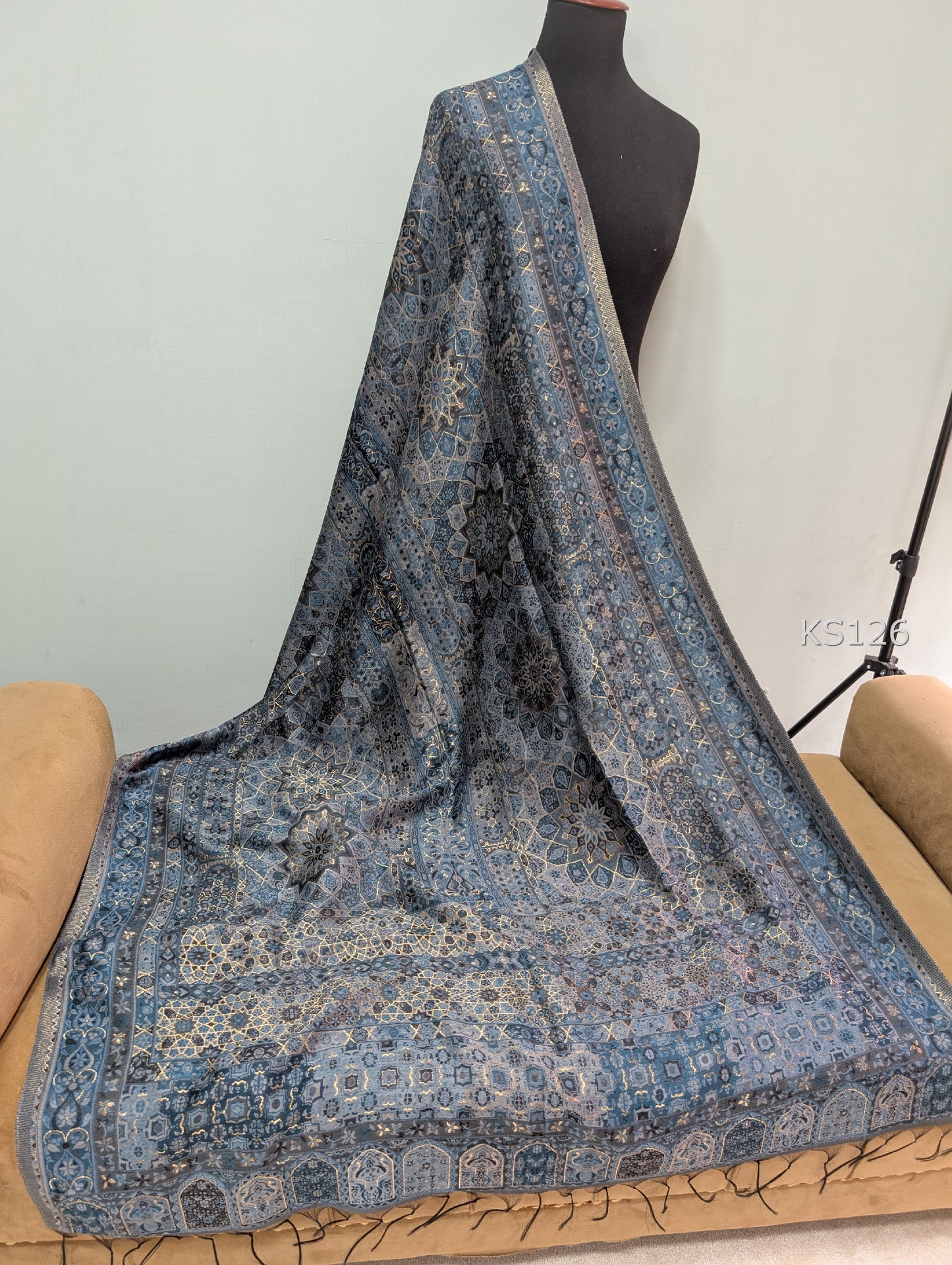 Luxury Kani Silk Shawl, Wedding Wrap Perfect Gift Made in Kashmir | KS126