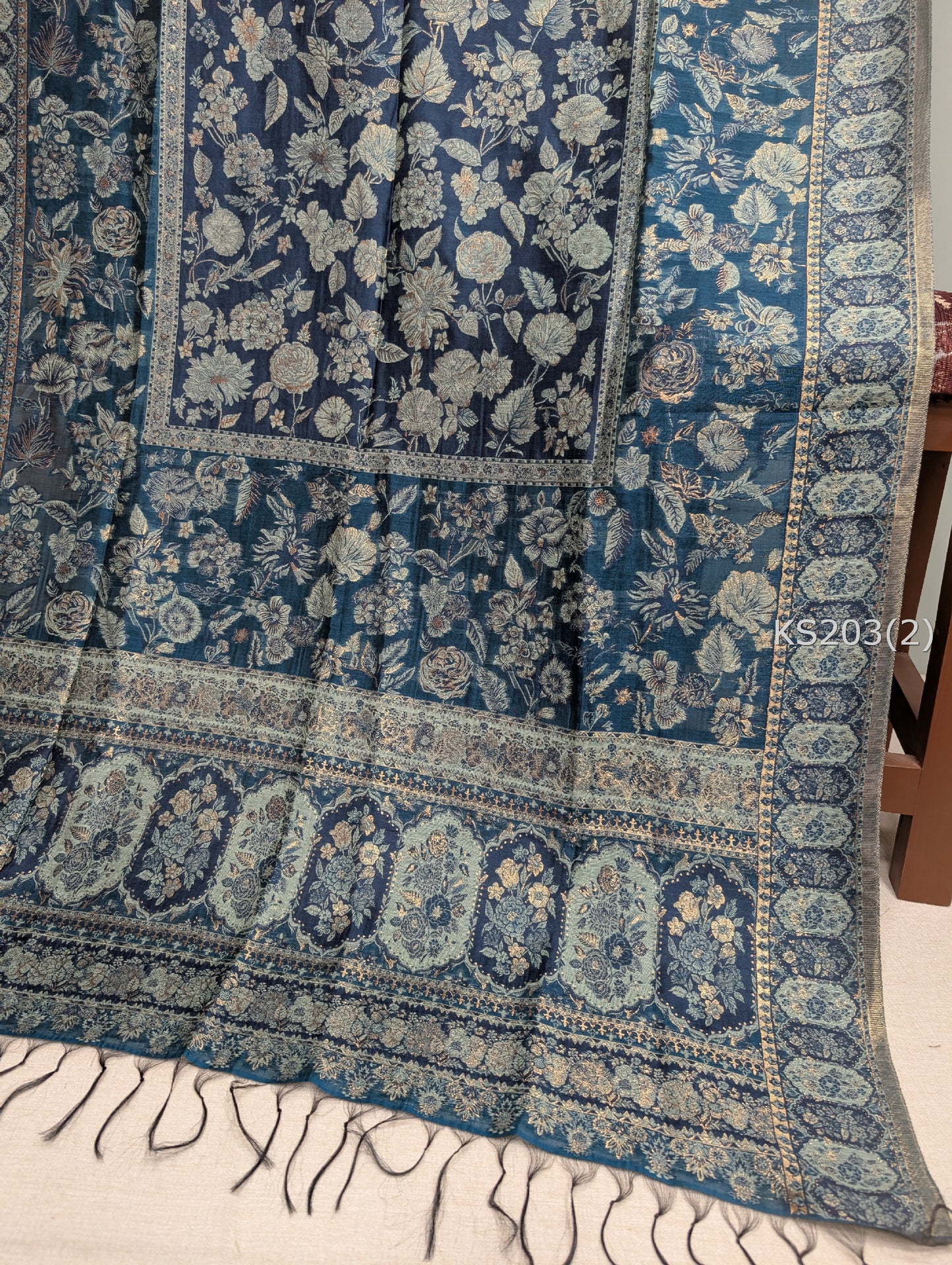 Luxury Kani Silk Shawl, Wedding Wrap Perfect Gift Made in Kashmir | KS203