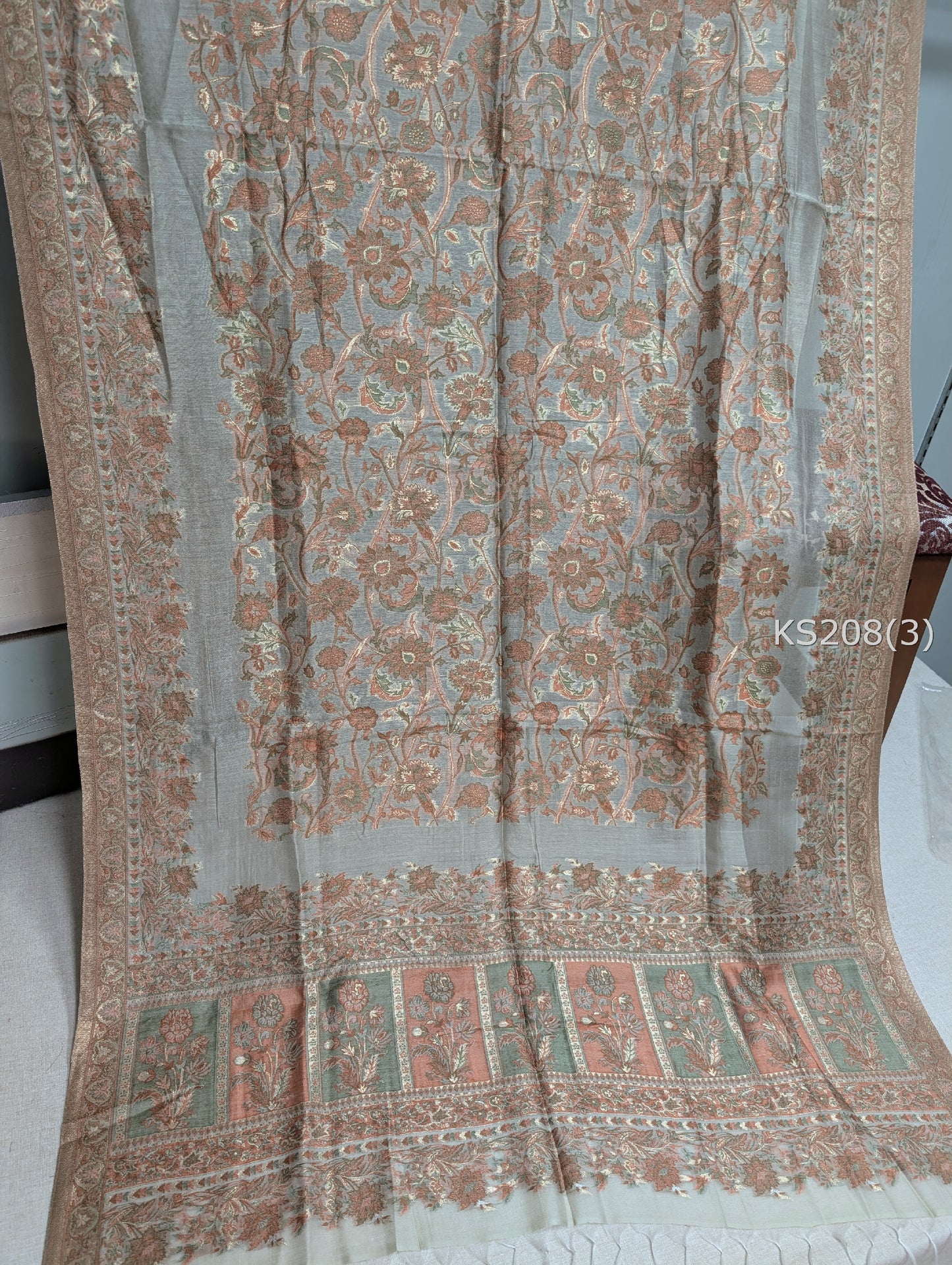 Luxury Kani Silk Shawl, Wedding Wrap Perfect Gift Made in Kashmir | KS208