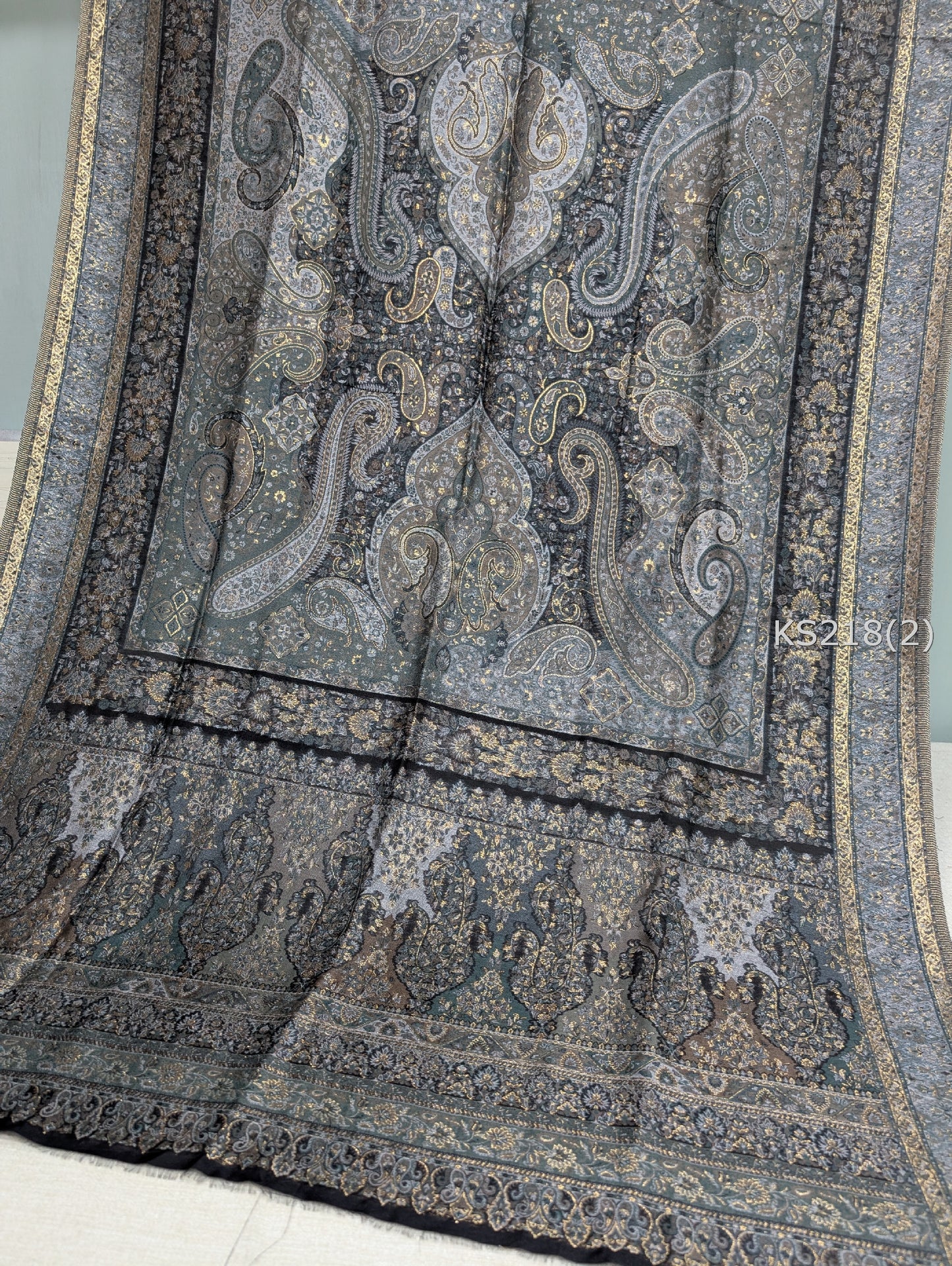 Luxury Kani Silk Shawl, Wedding Wrap Perfect Gift Made in Kashmir | KS218