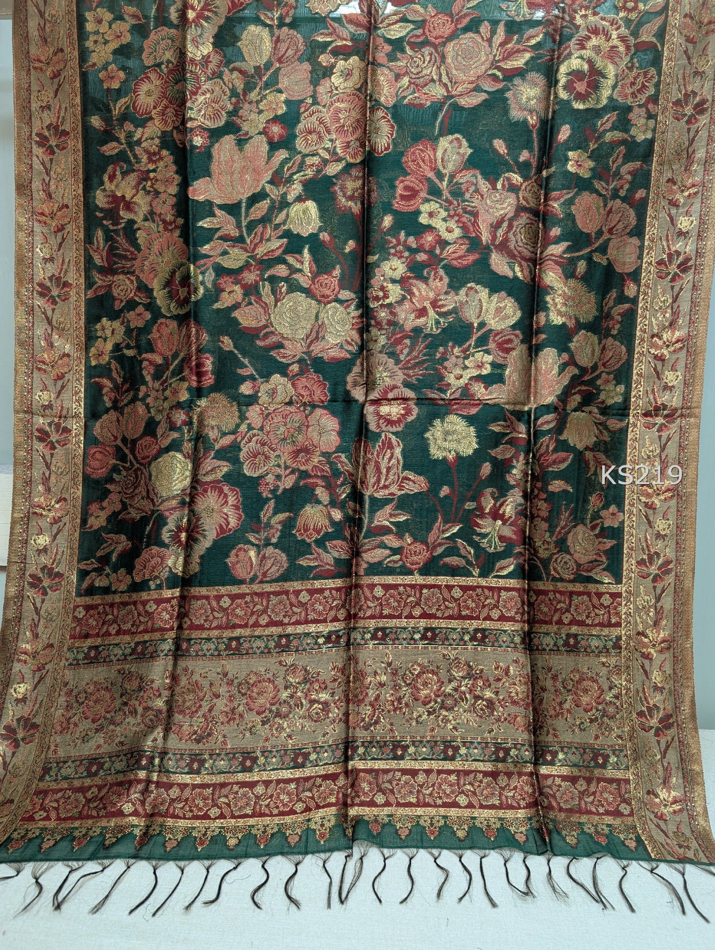 Luxury Kani Silk Shawl, Wedding Wrap Perfect Gift Made in Kashmir | KS219