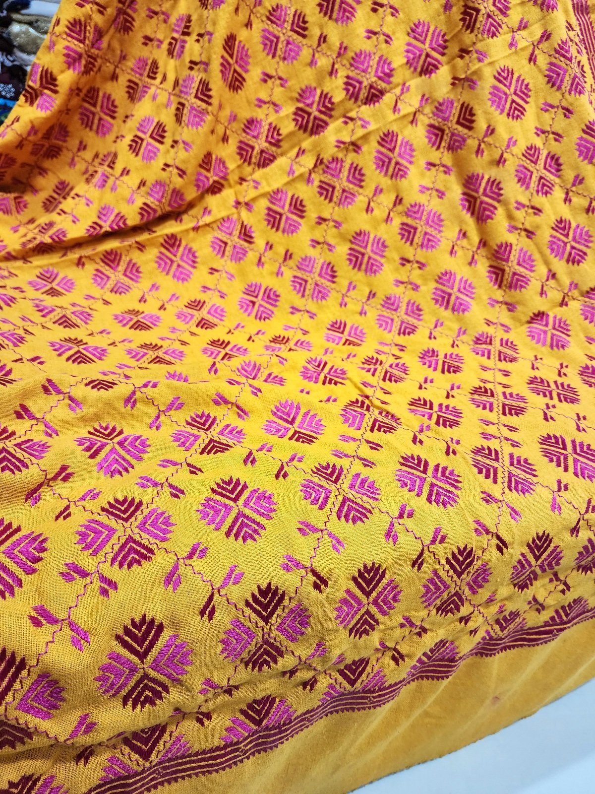 Phulkari Full Size Shawl | Handmade Khaddar Jaal Bagh Winter Shawl Perfect Gift