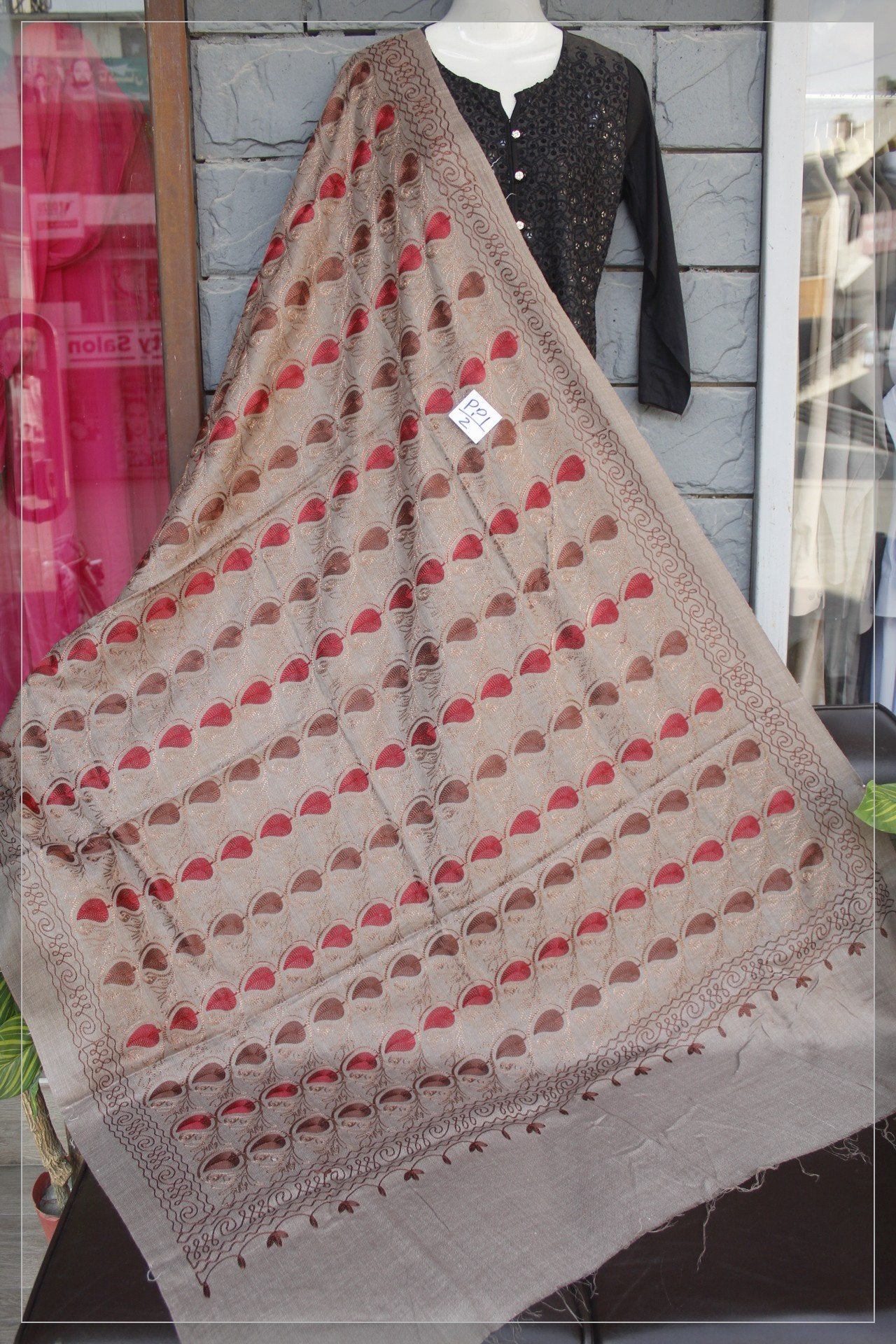 Pashmina Full Embroidered Shawl (PPl/2)
