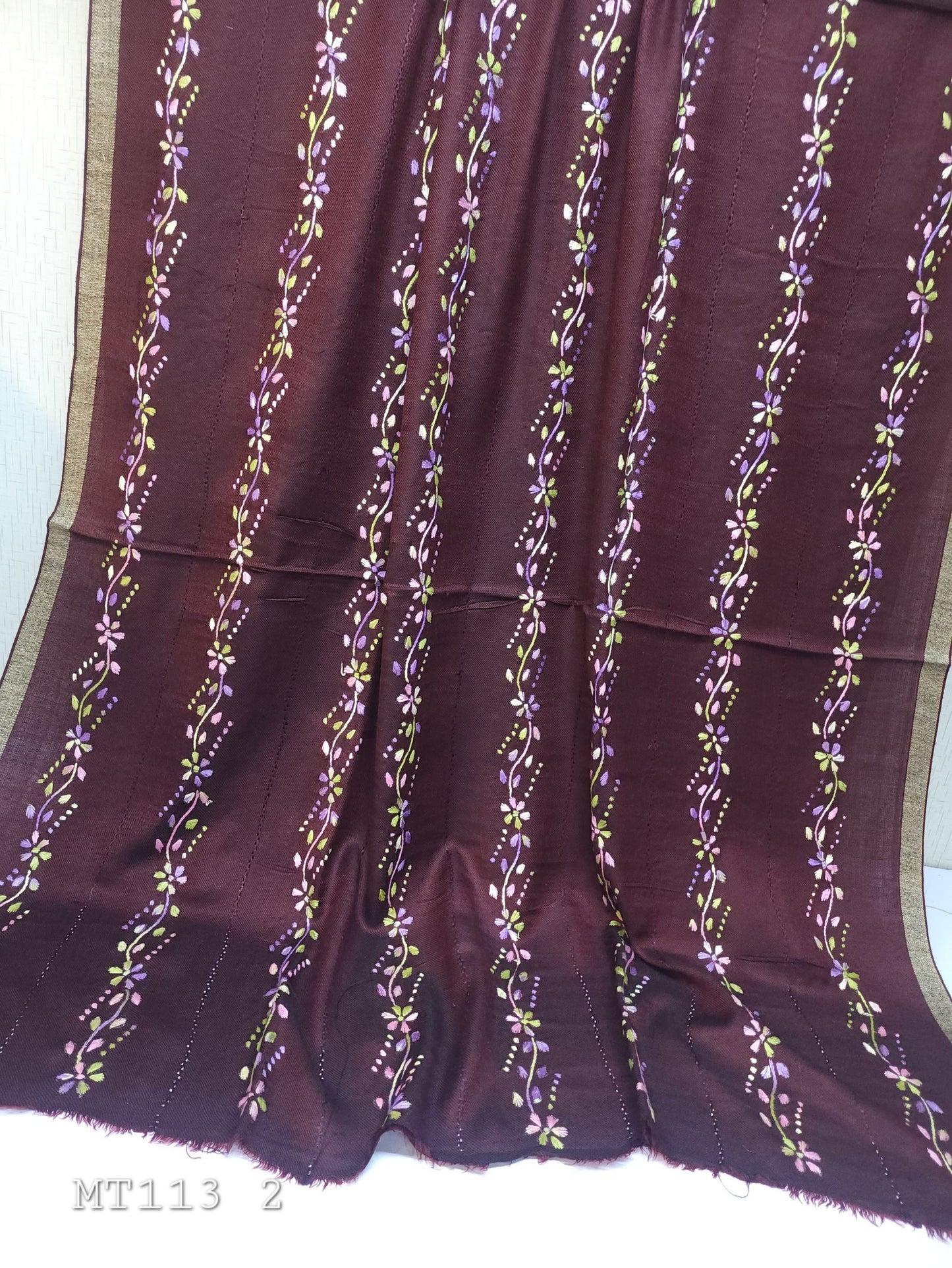 Pashmina Handmade Full Embroidered and Tarkashi Work Shawl Perfect For Gifts