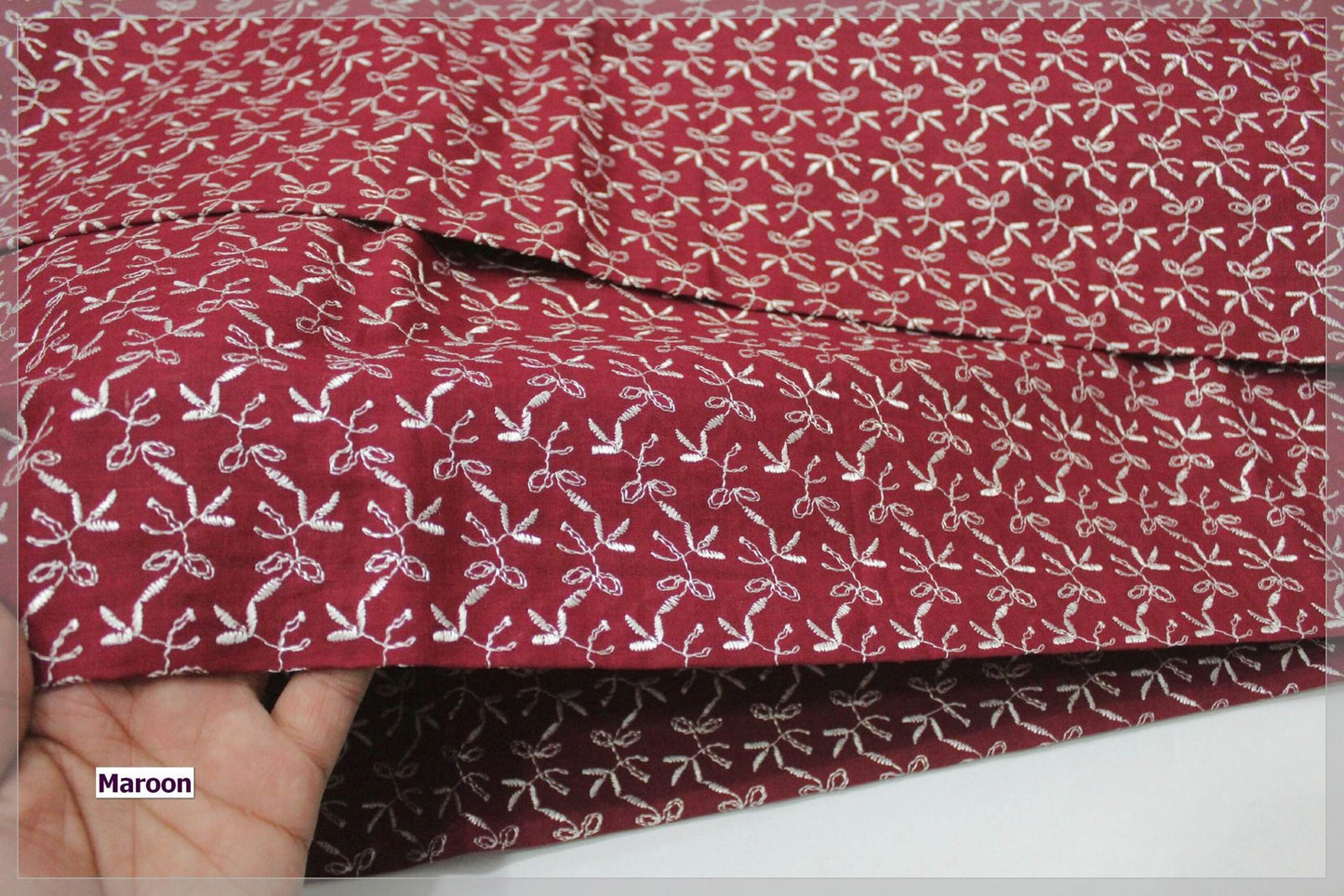 Maroon Bareeze Chikan Shirt Rs. 800 Free Delivery