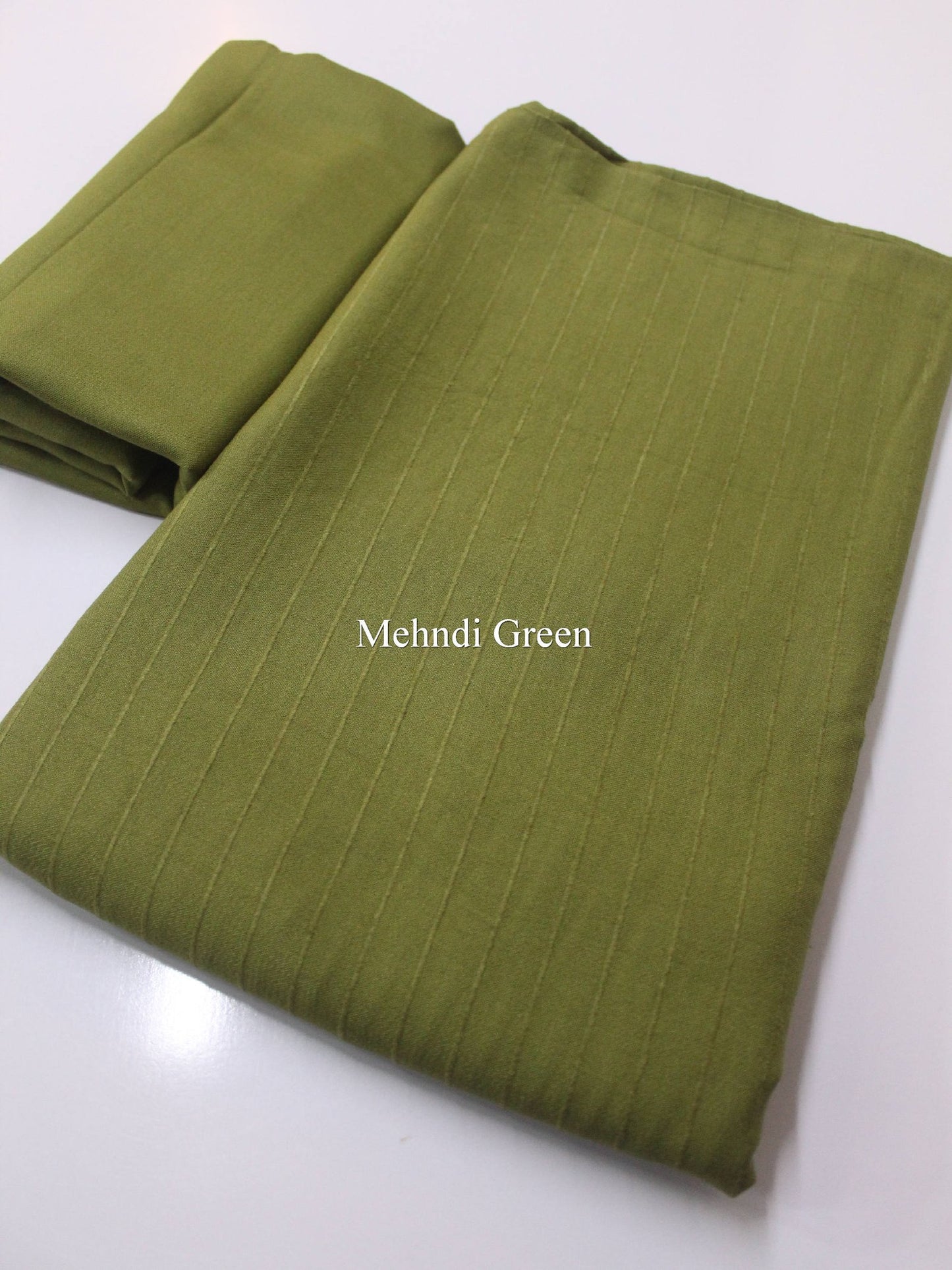 Velvet Lining Suit Marina Wool | Perfect Winter Fabric 6 Yards | Mehndi Green