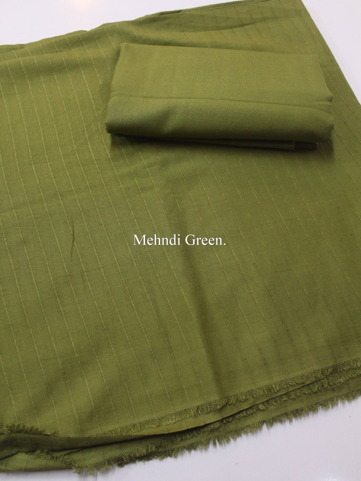 Velvet Lining Suit Marina Wool | Perfect Winter Fabric 6 Yards | Mehndi Green