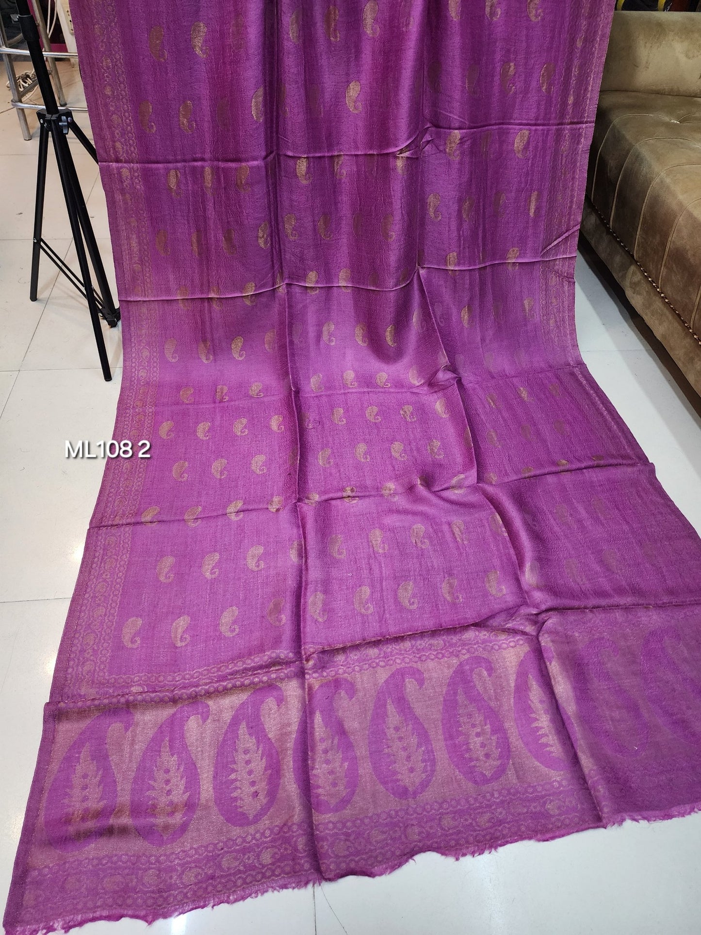 Moonlight Self Toosh Shawl Made in Kashmir Golden Moonlight Perfect Gift For Winters | Pink