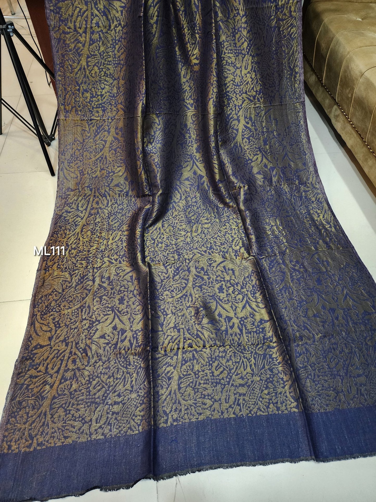 Moonlight Self Toosh Shawl Made in Kashmir Golden Moonlight Perfect Gift For Winters | Blue