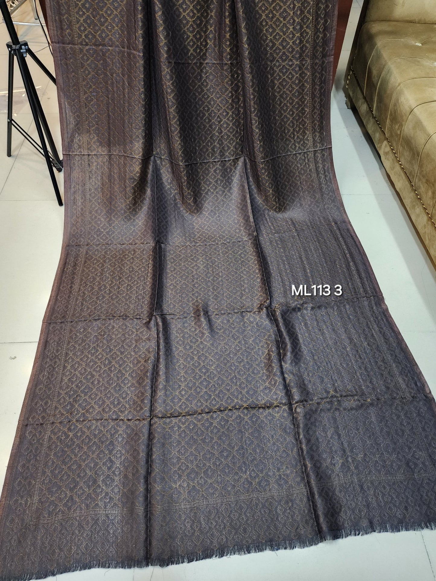 Moonlight Self Toosh Shawl Made in Kashmir Golden Moonlight Perfect Gift For Winters |