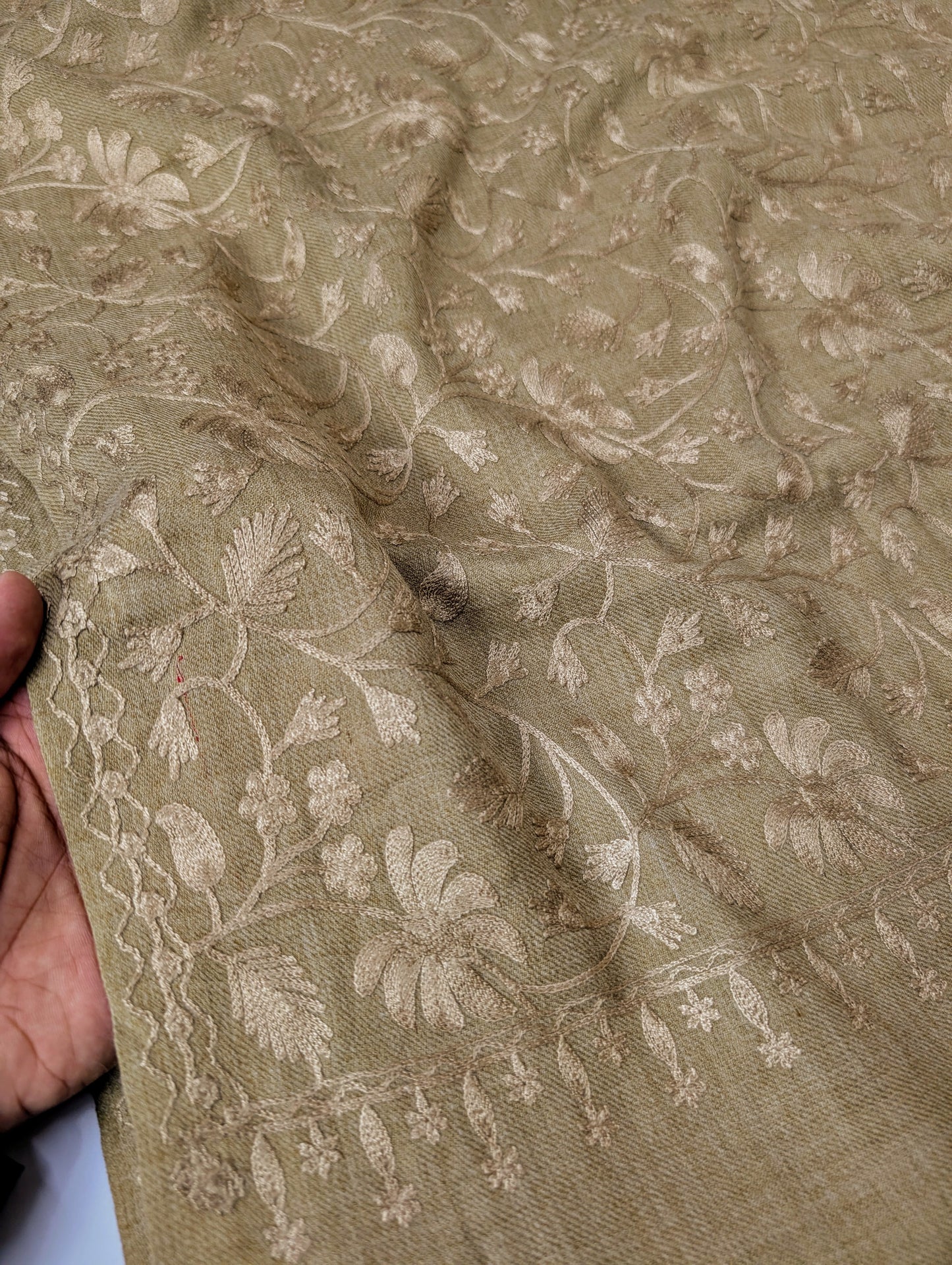 Pashmina Embroidered Shawl | Kashmiri Aar Work Embroidery | Skin on Skin