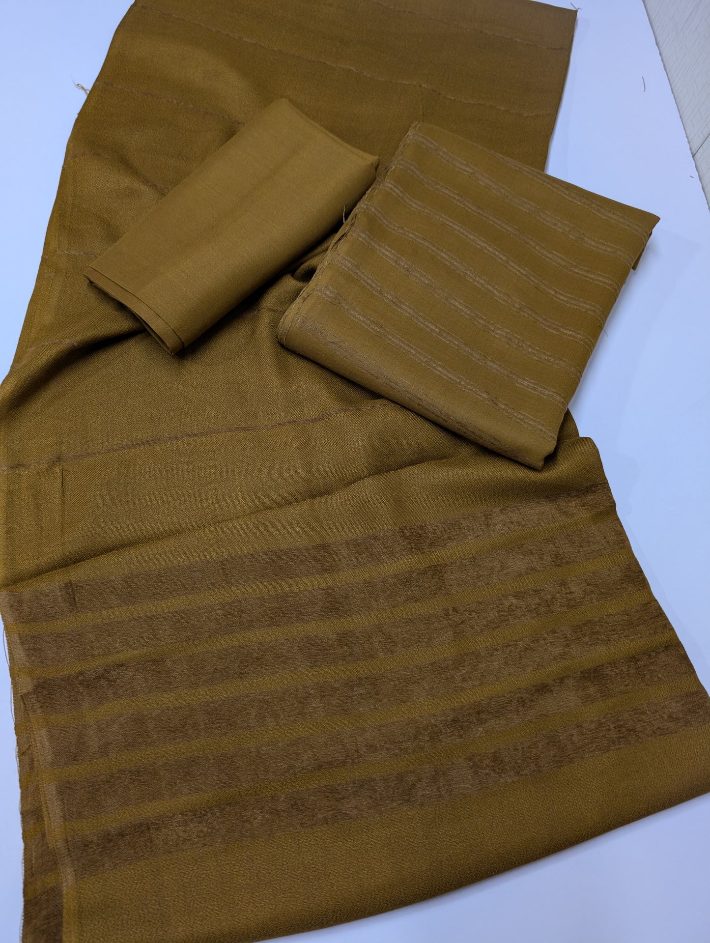 3 Piece Suit | Velvet Lining Marina Suit Allover With Shawl | New Arrival Beautiful Gift | Dark Mehndi