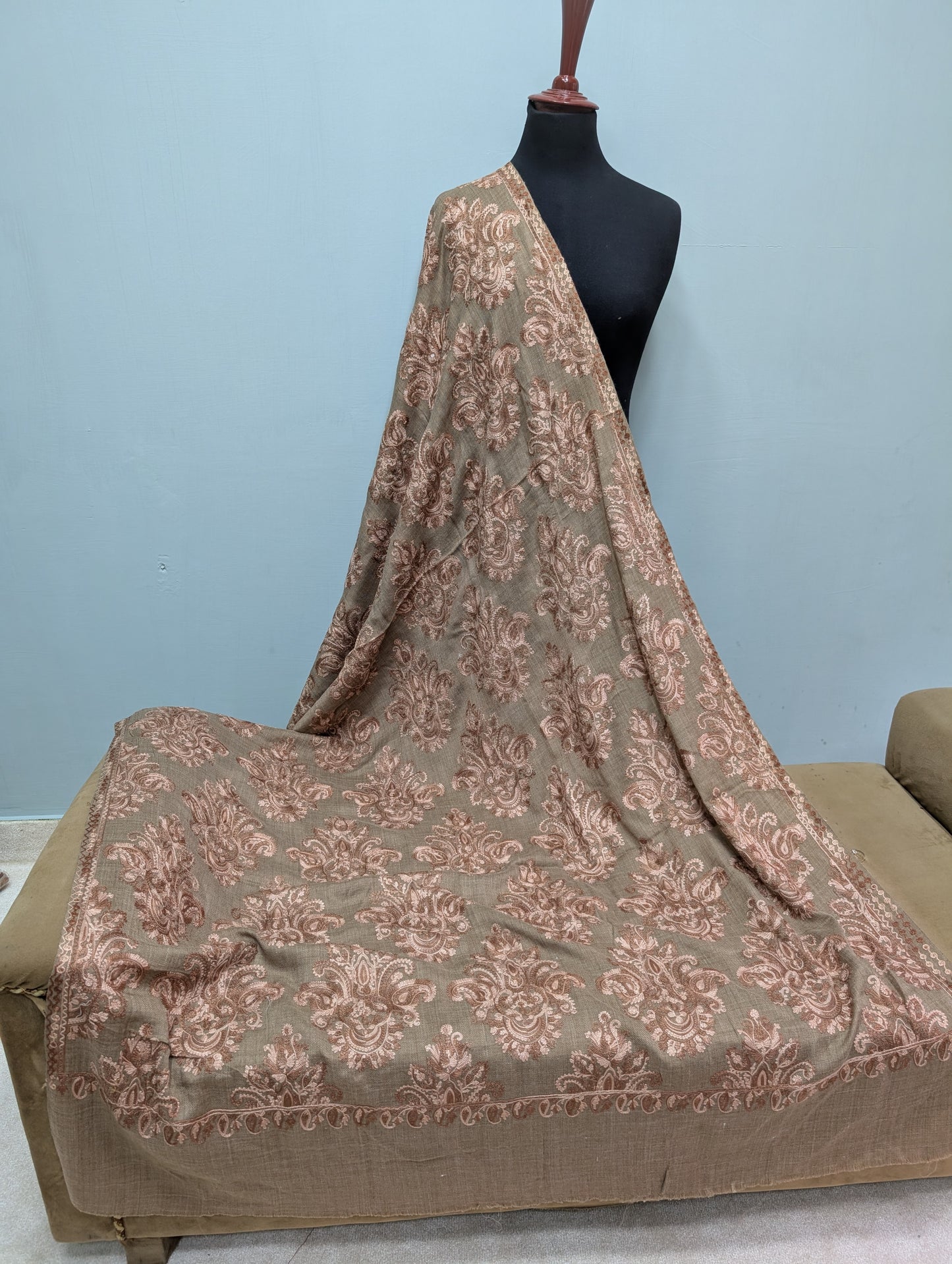 Pashmina Embroidered Shawl | Kashmiri Aar Work Embroidery Perfect Gift in Sale Price
