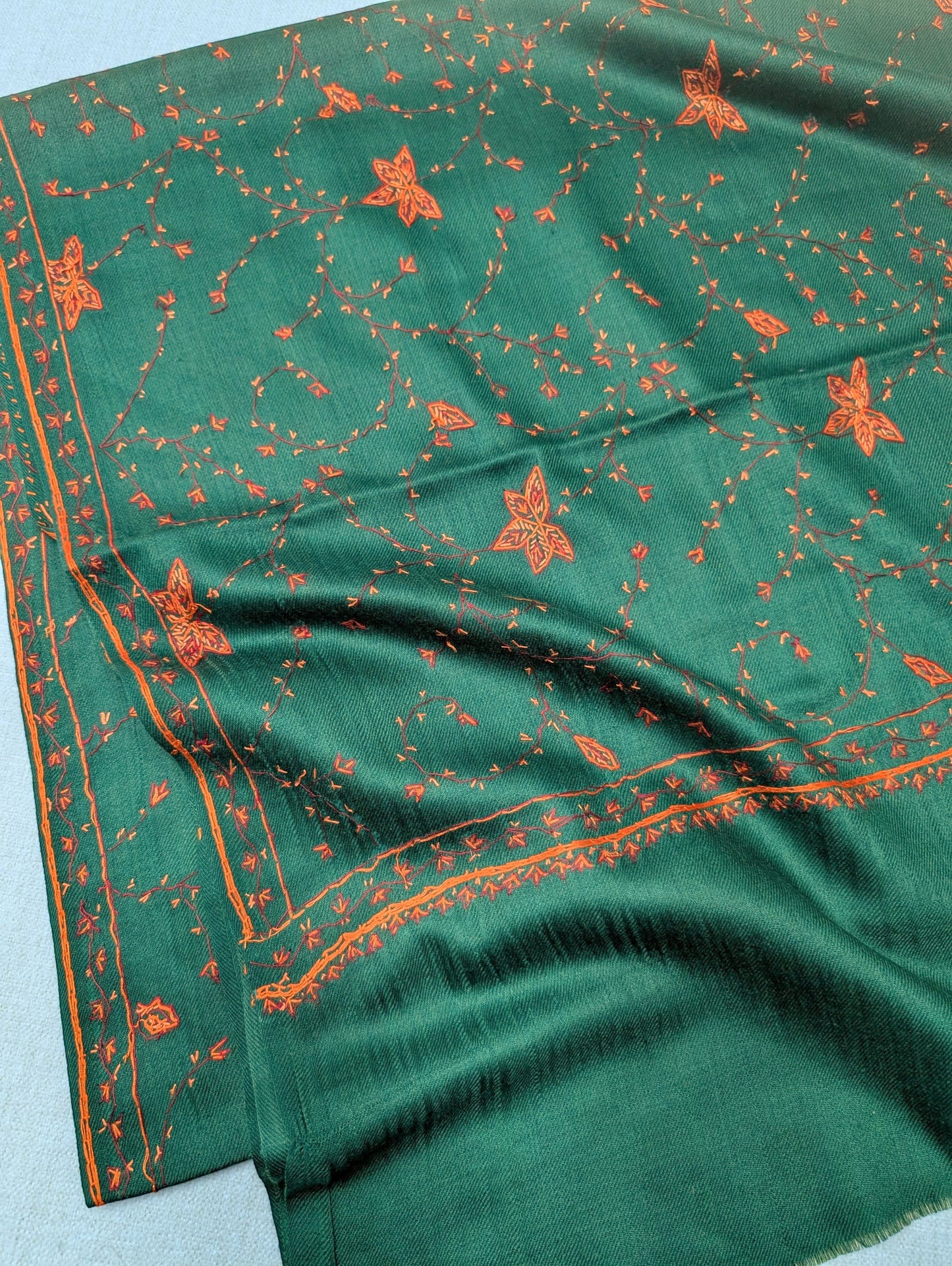 Pashmina Handmade Full Embroidered Souzni Shawl Beautiful New Design 2025 Collection Made in Kashmir