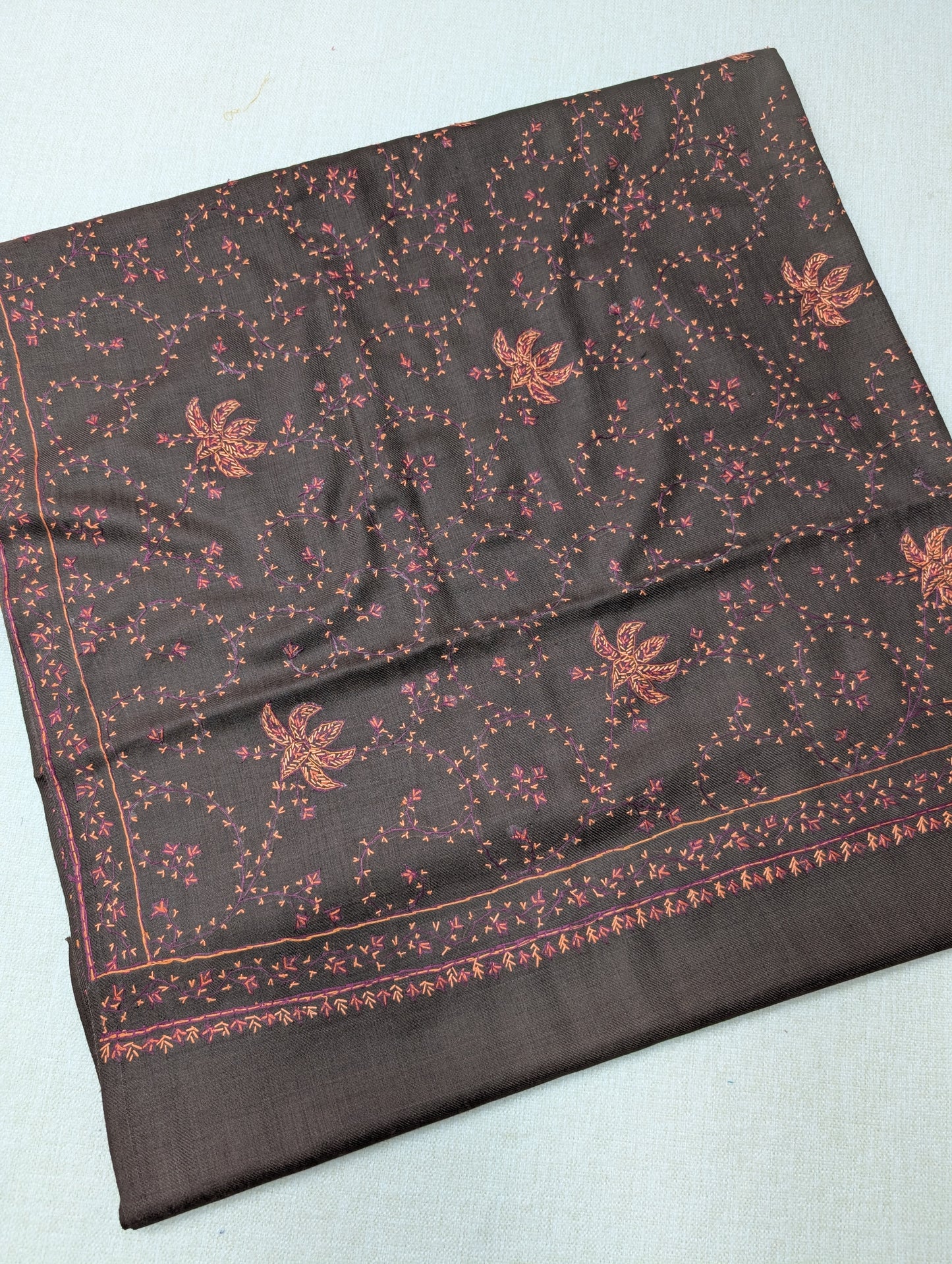 Pashmina Handmade Full Embroidered Souzni Shawl Beautiful New Design 2025 Collection Made in Kashmir