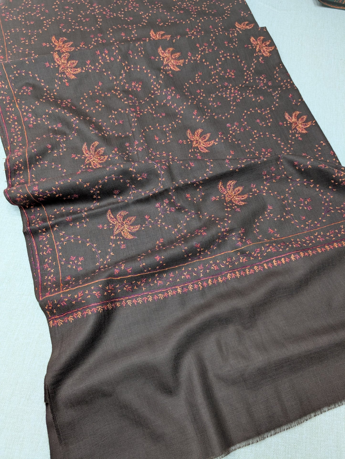 Pashmina Handmade Full Embroidered Souzni Shawl Beautiful New Design 2025 Collection Made in Kashmir