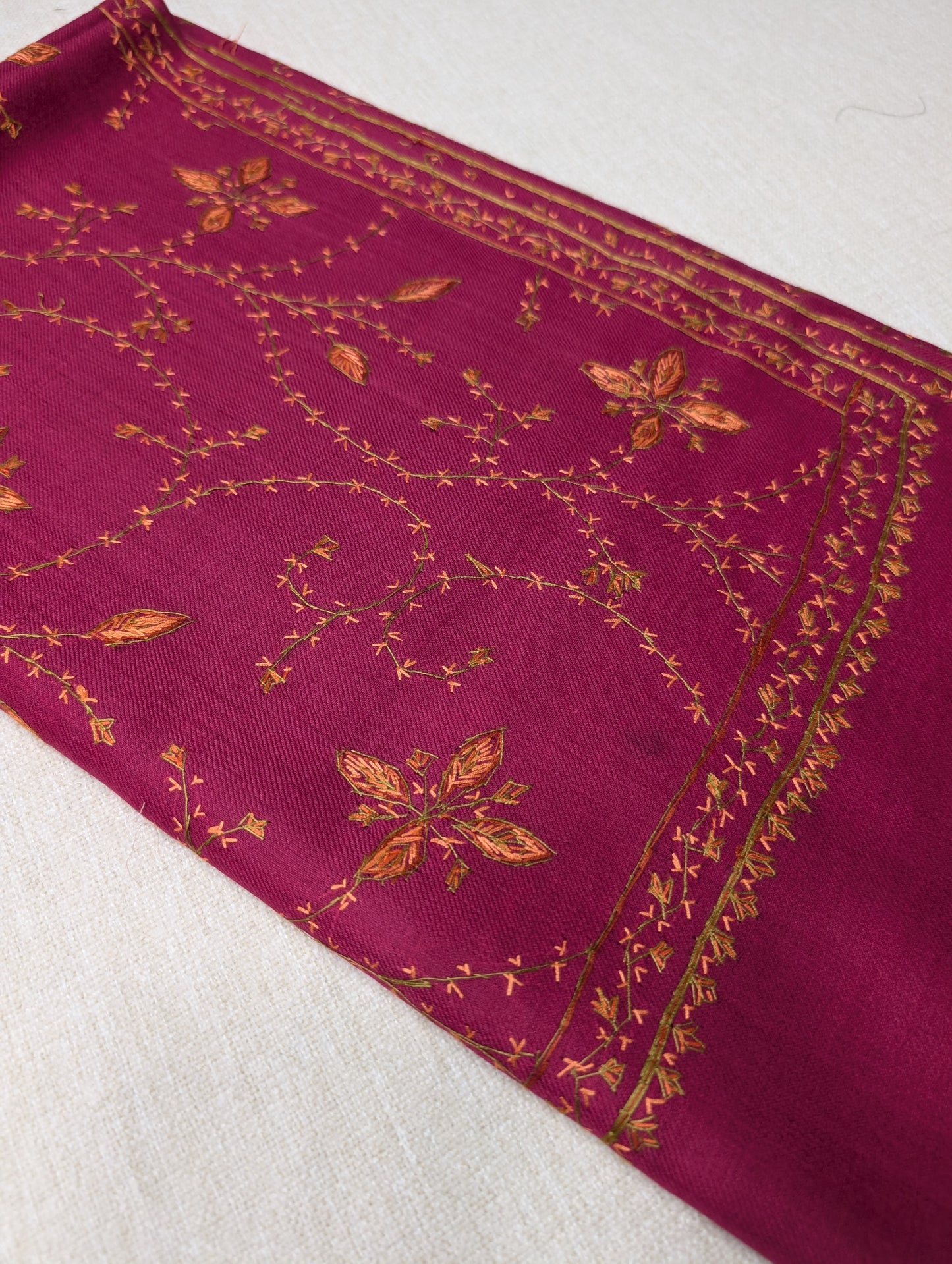 Pashmina Handmade Full Embroidered Souzni Shawl Beautiful New Design 2025 Collection Made in Kashmir